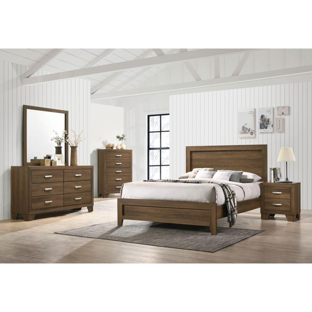 Miquell - Queen Bed - Brown, Light - 84" - Luxury Home Furniture (MI)