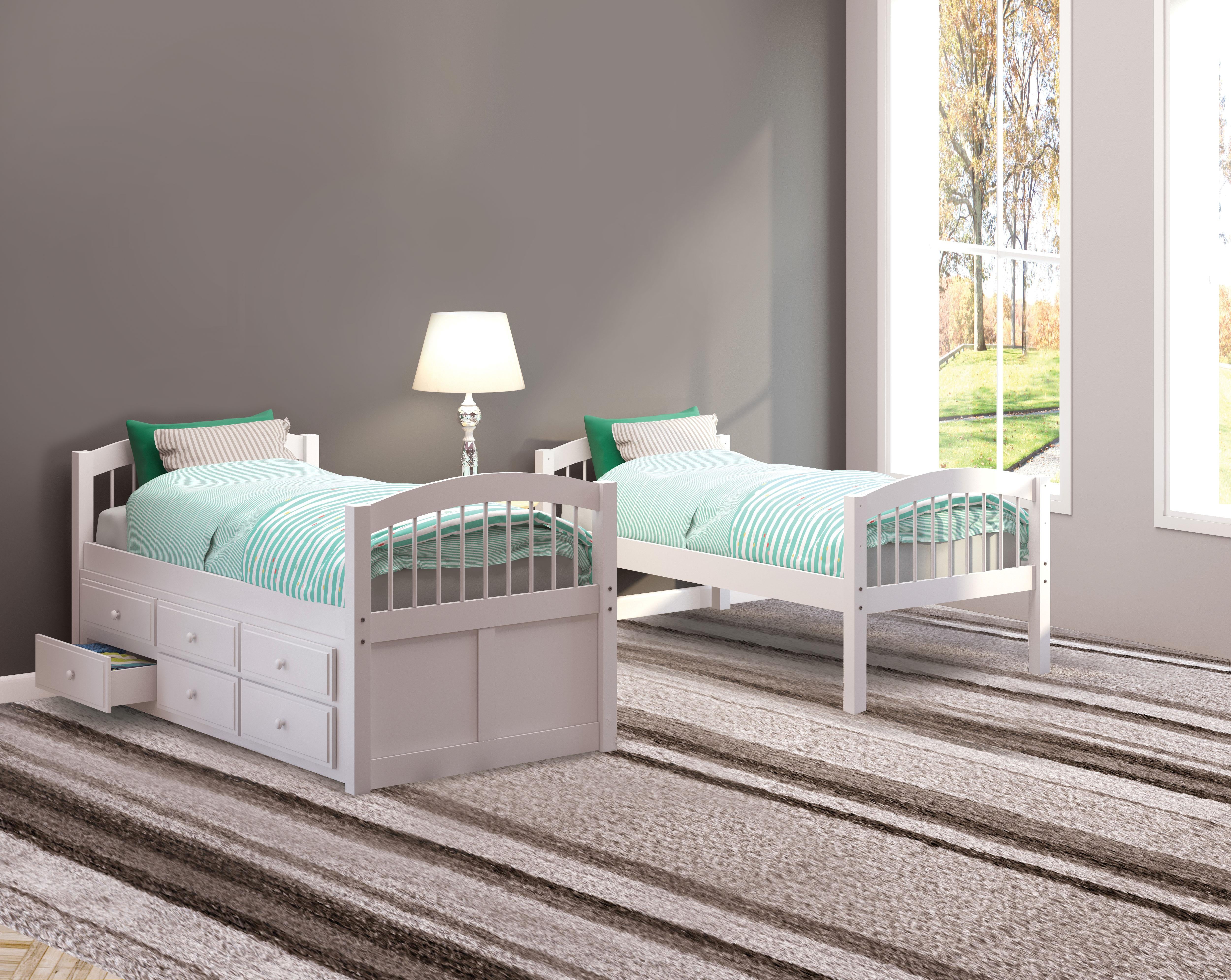 Micah White Bunk Bed & Trundle (Twin/Twin) - Luxury Home Furniture (MI)