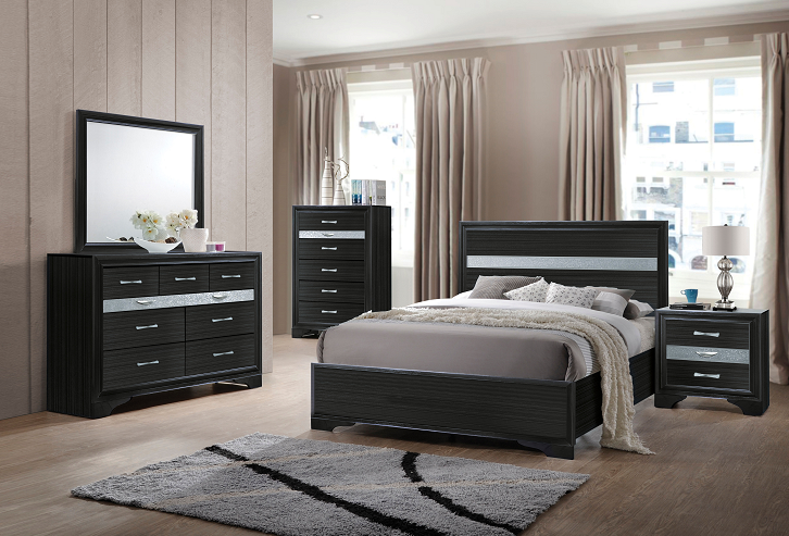 Naima Black Full Bed - Luxury Home Furniture (MI)