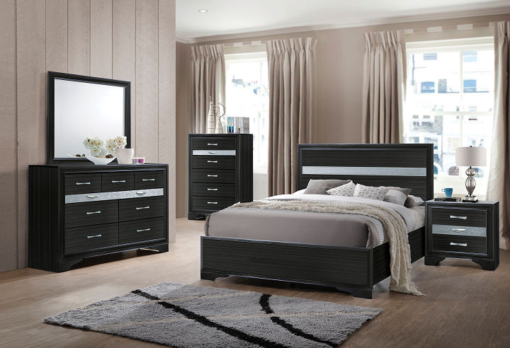 Naima Black Twin Bed - Luxury Home Furniture (MI)