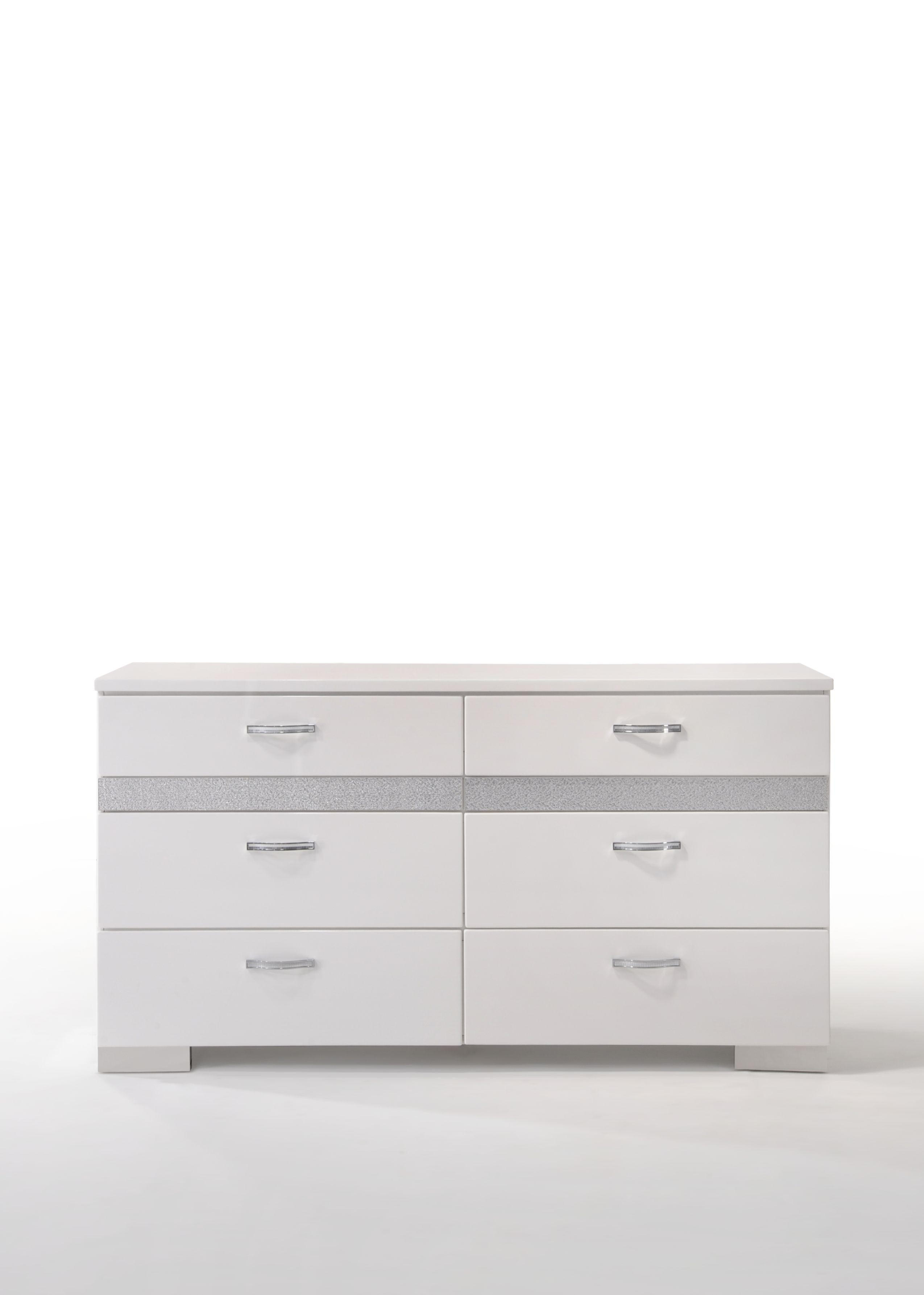 Naima II White High Gloss Dresser - Luxury Home Furniture (MI)