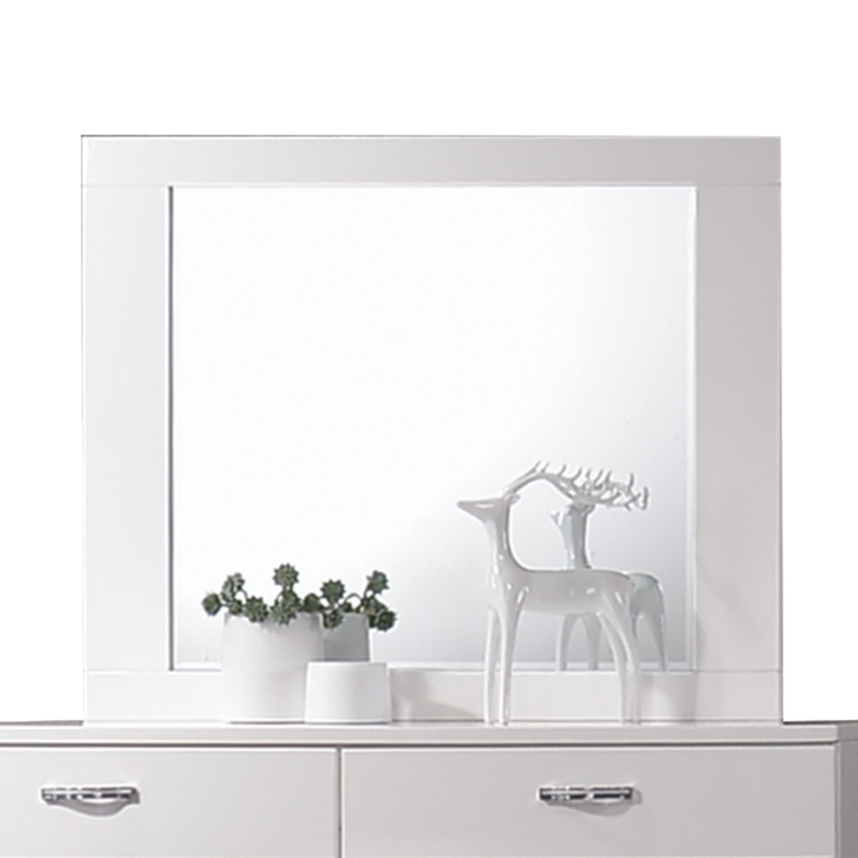 Naima II White High Gloss Mirror - Luxury Home Furniture (MI)
