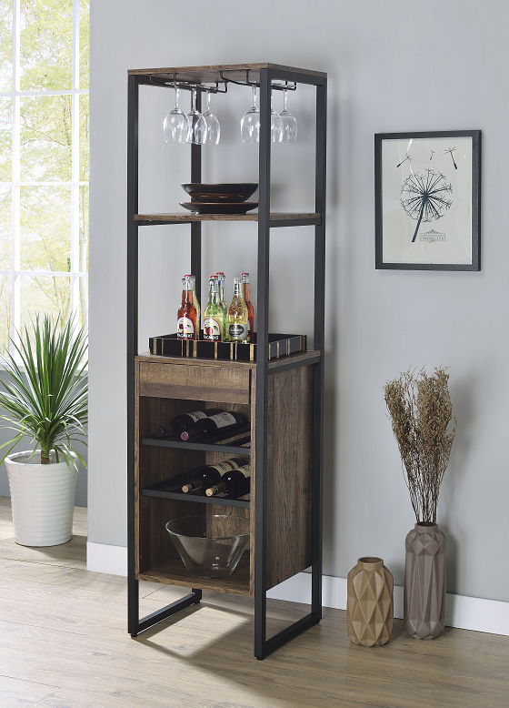 Narik Weathered Oak Wine Rack - Luxury Home Furniture (MI)