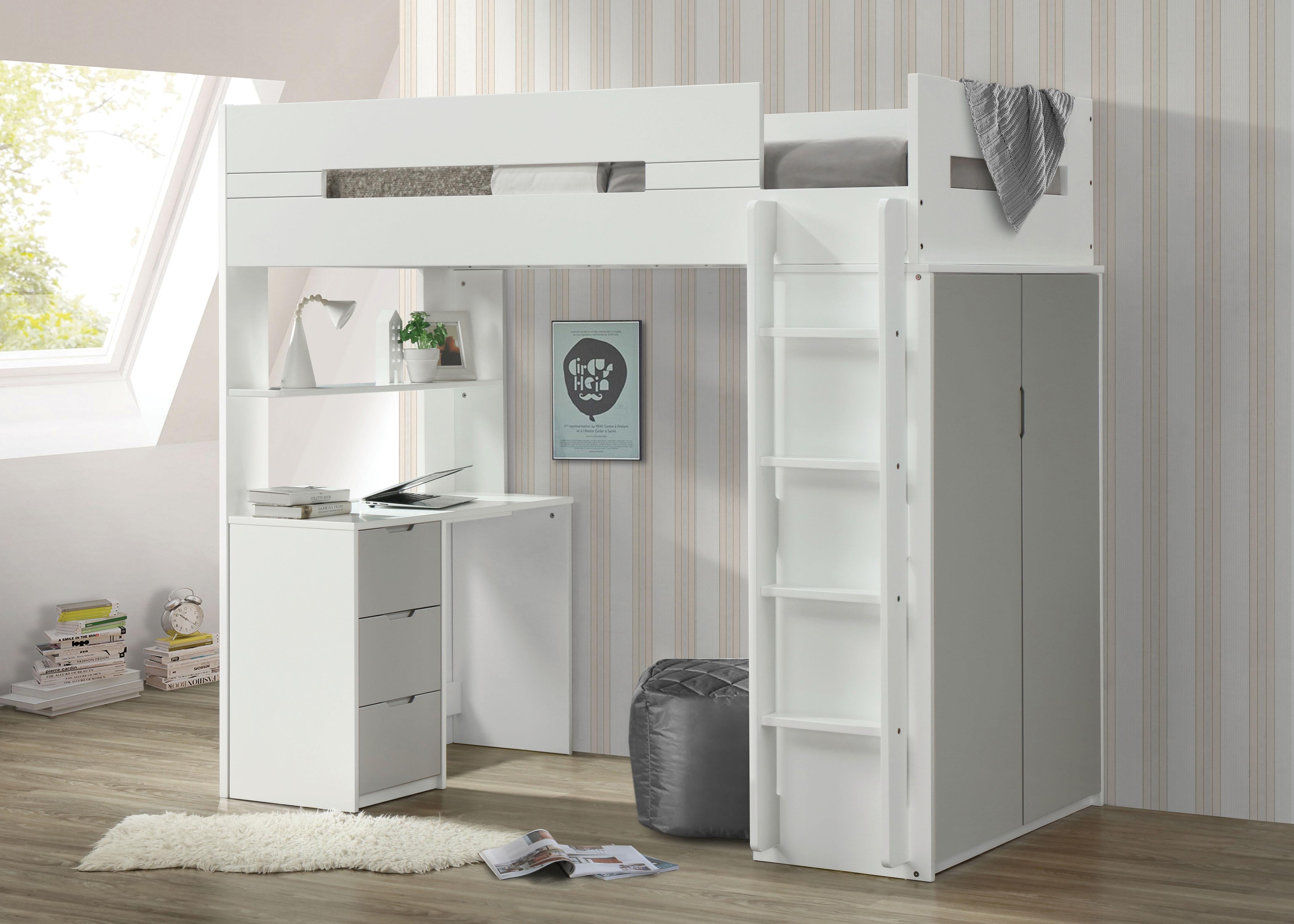 Nerice White & Gray Loft Bed - Luxury Home Furniture (MI)