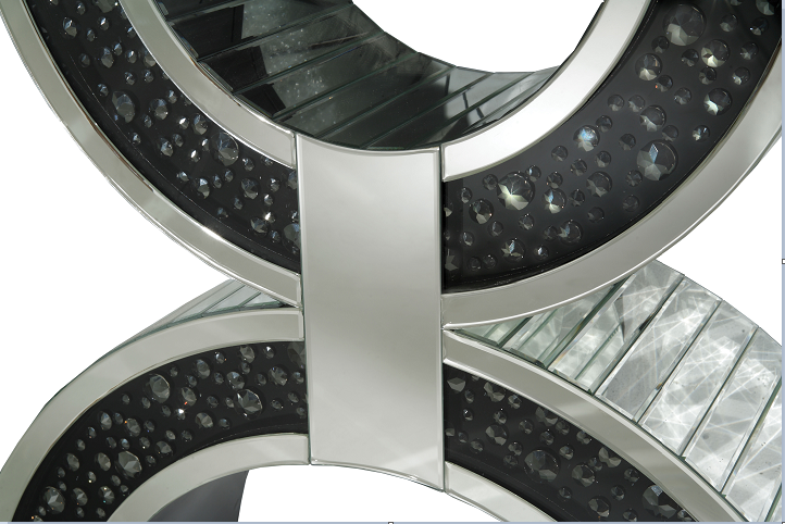 Noor Mirrored & Faux GemStones Console Table - Luxury Home Furniture (MI)