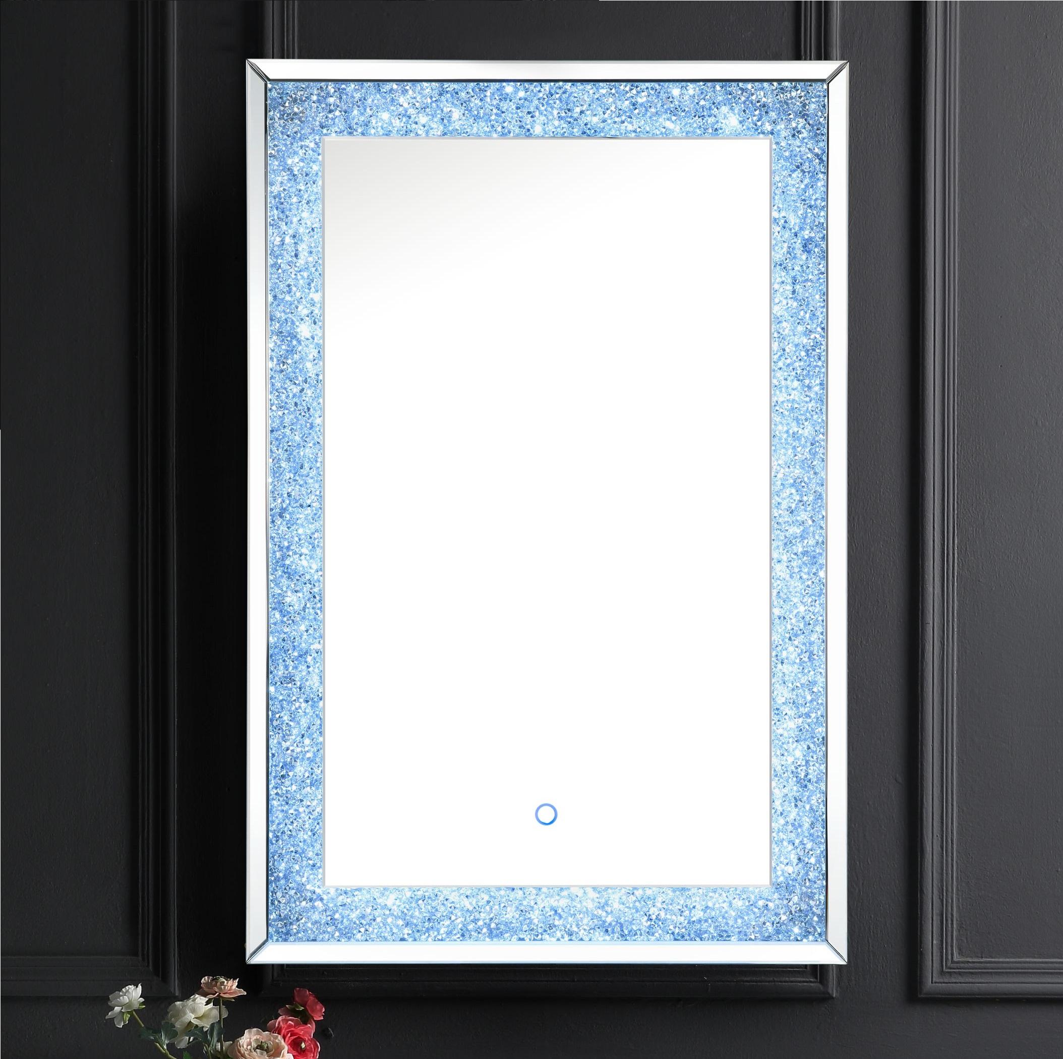 Noralie Mirrored & Faux Diamonds Wall Decor (LED) - Luxury Home Furniture (MI)