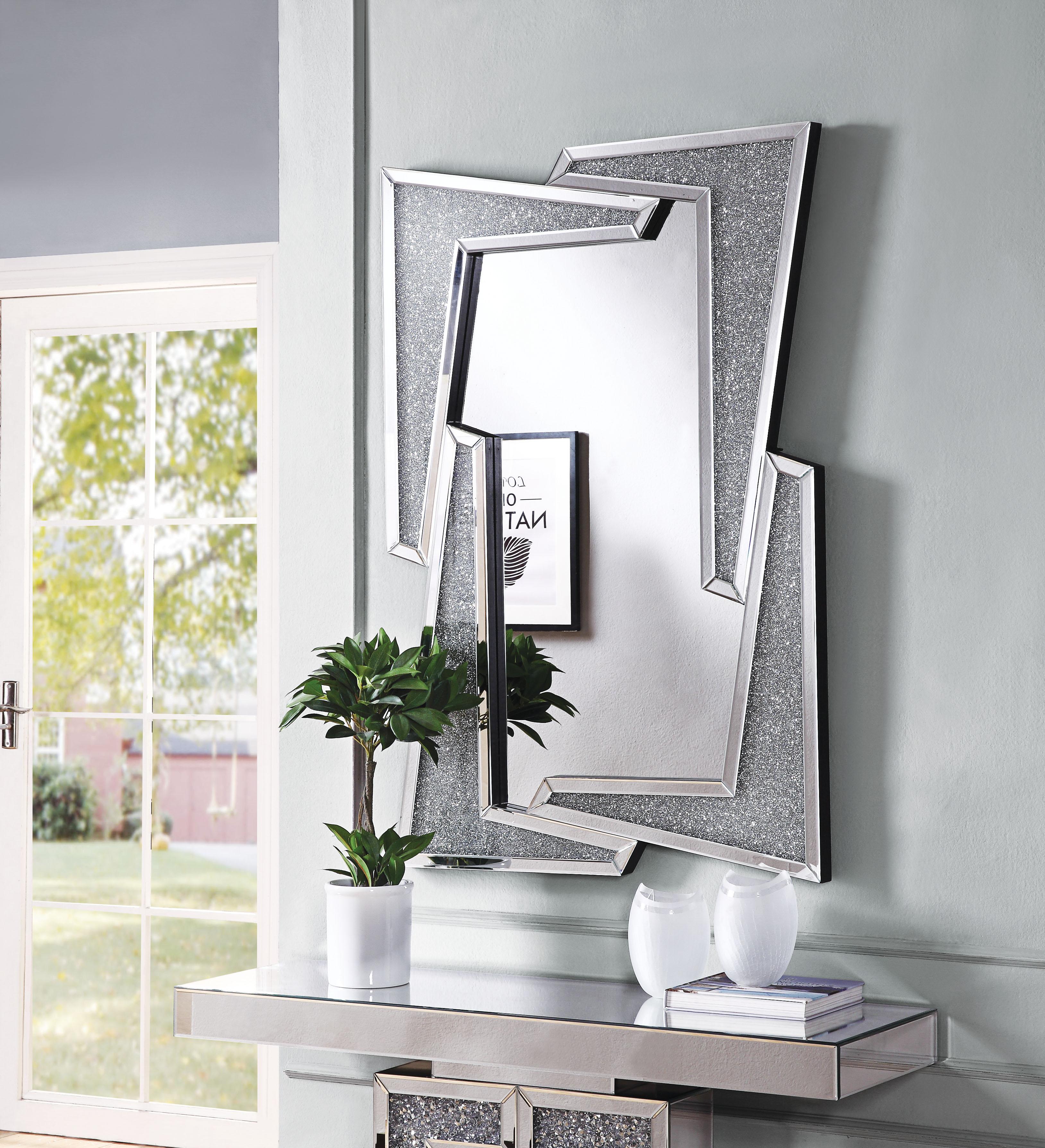 Noralie Mirrored & Faux Diamonds Wall Decor - Luxury Home Furniture (MI)