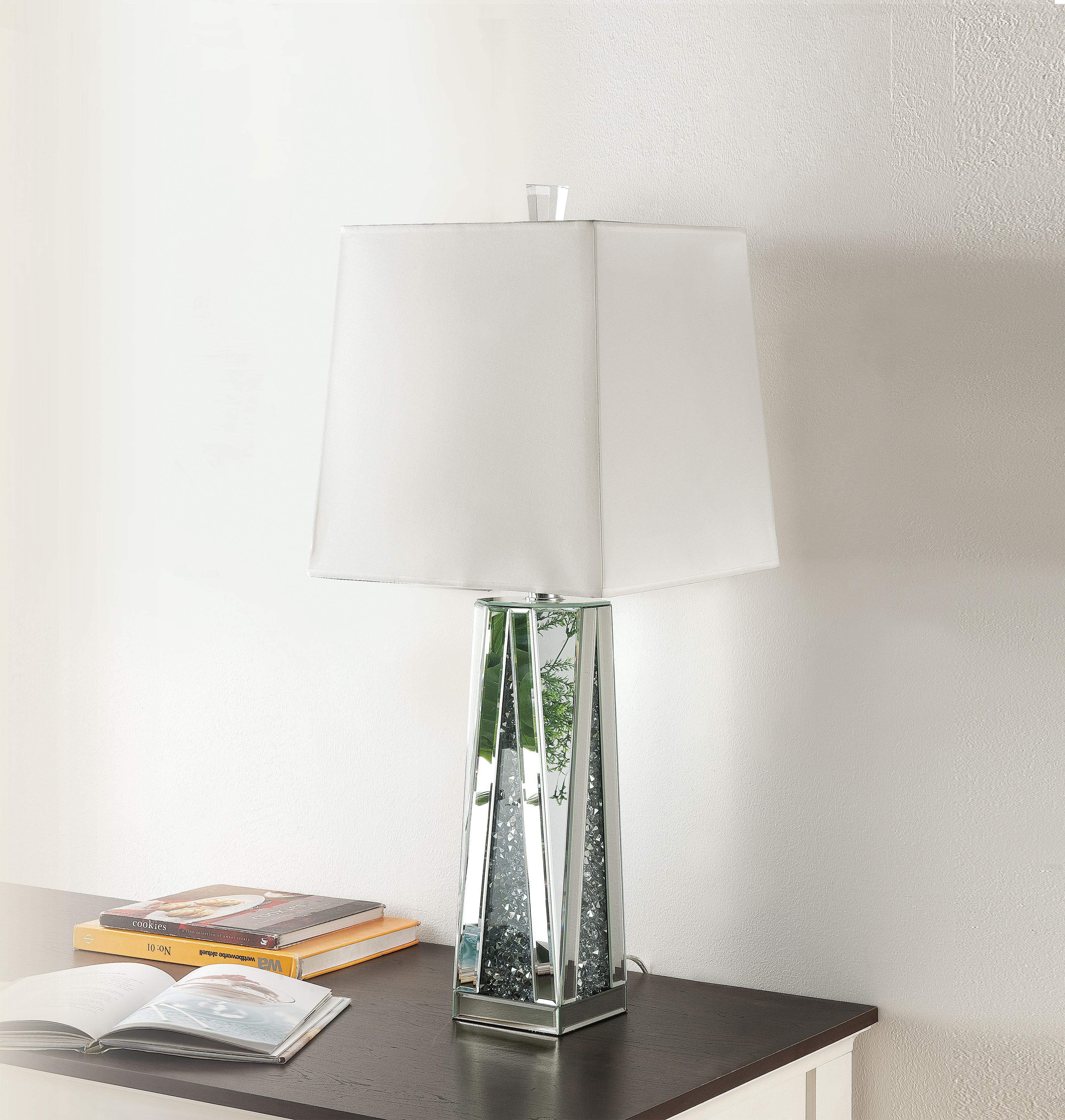 Noralie Mirrored & Faux Diamonds Table Lamp - Luxury Home Furniture (MI)