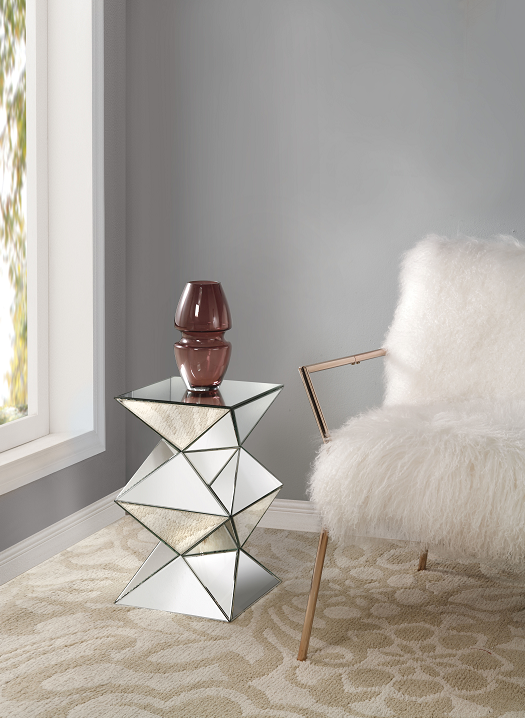Nyoka Mirrored Pedestal Stand - Luxury Home Furniture (MI)