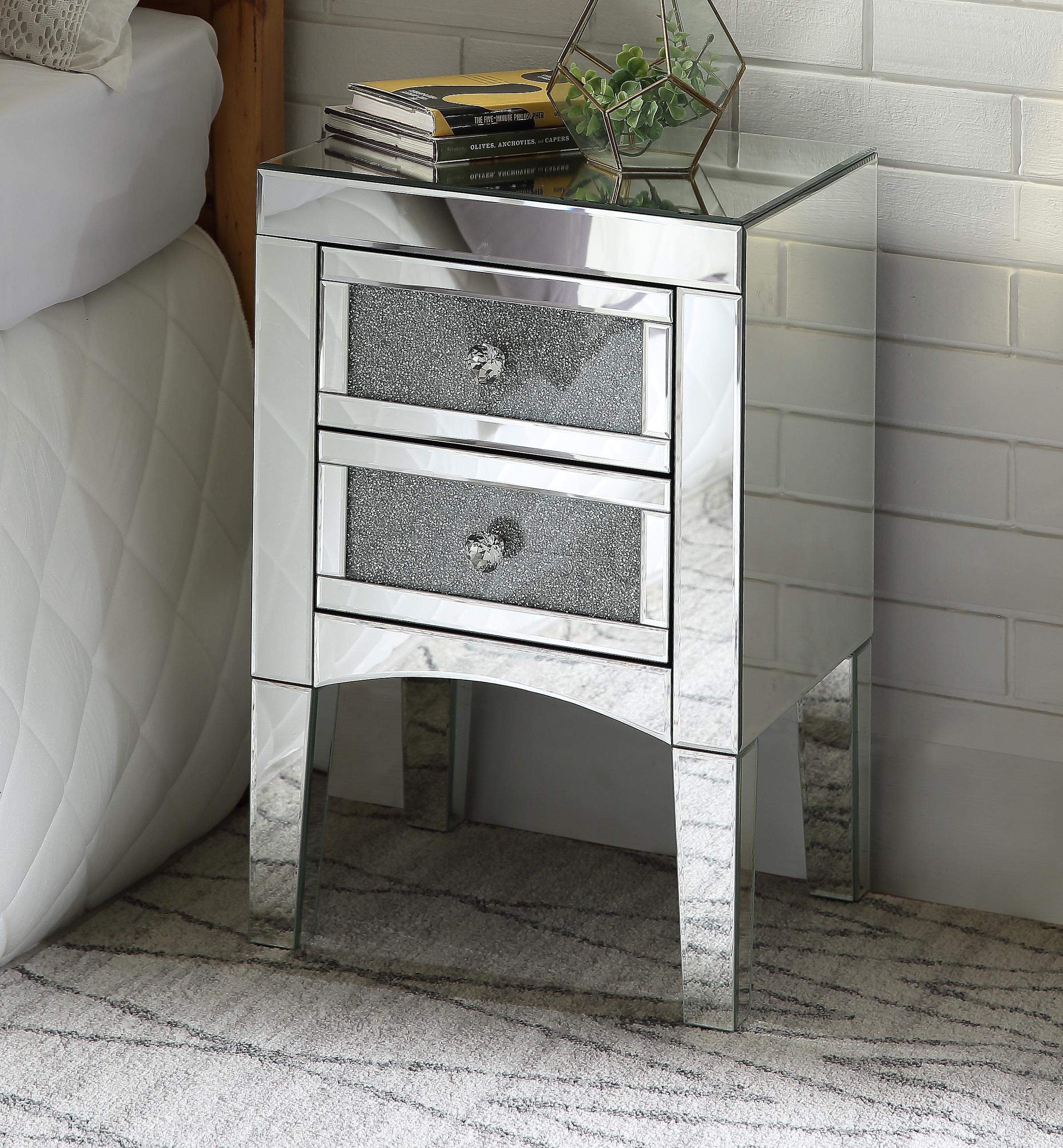 Nowles Mirrored & Faux Stones Accent Table - Luxury Home Furniture (MI)