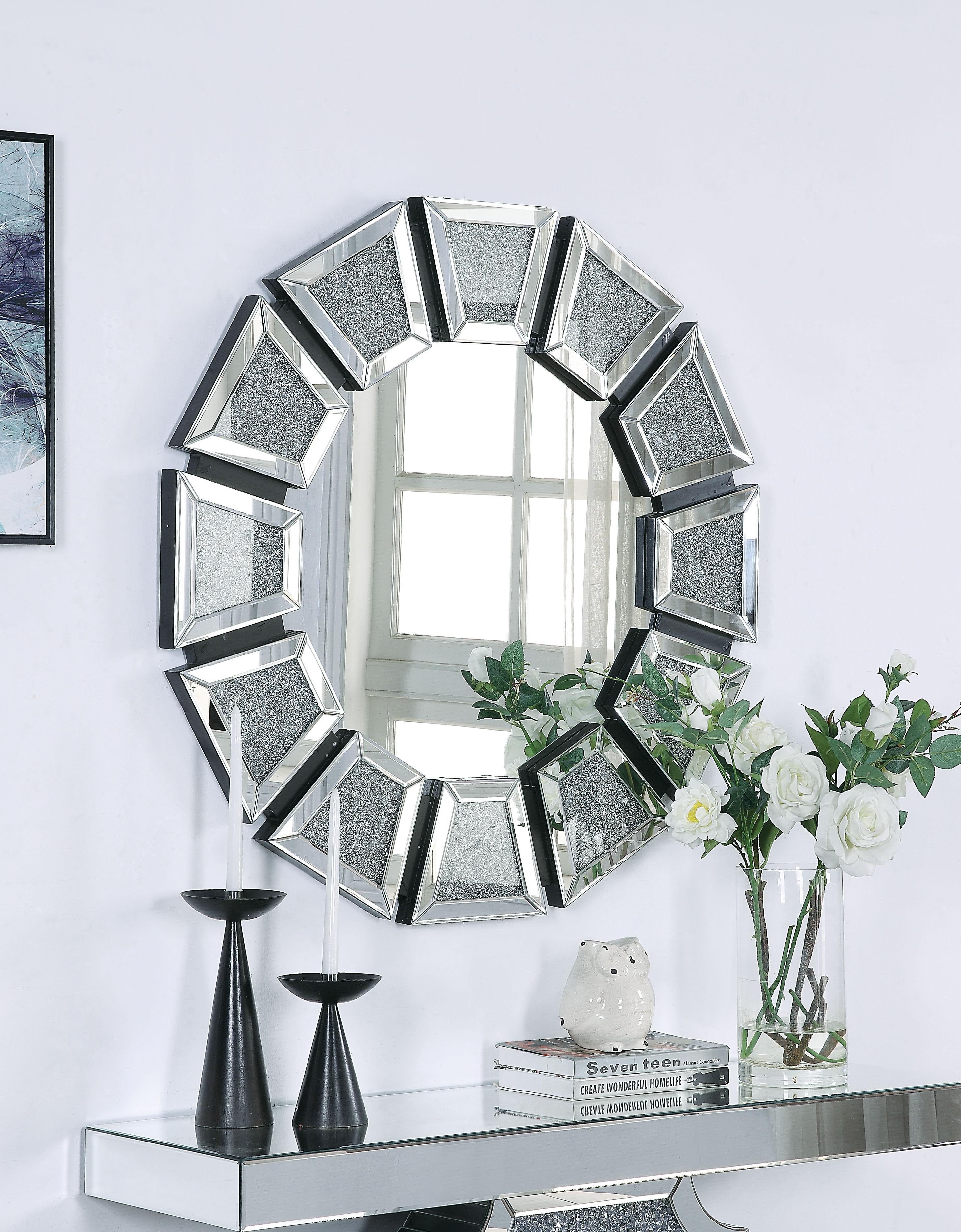 Nowles Mirrored & Faux Stones Wall Decor - Luxury Home Furniture (MI)