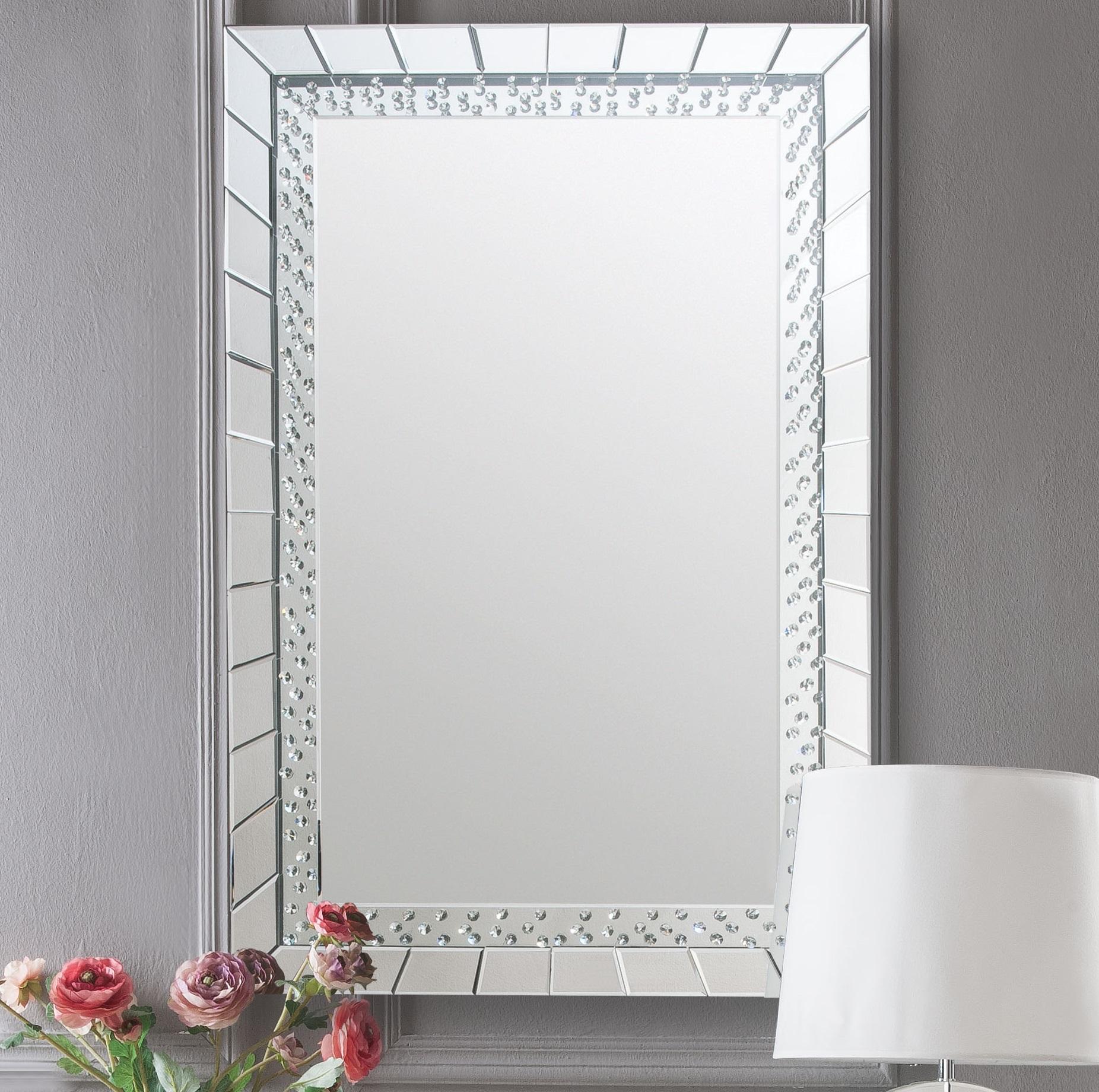 Nysa Mirrored & Faux Crystals Console Table - Luxury Home Furniture (MI)