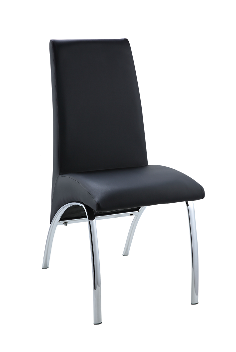 Pervis Black PU & Chrome Side Chair - Luxury Home Furniture (MI)
