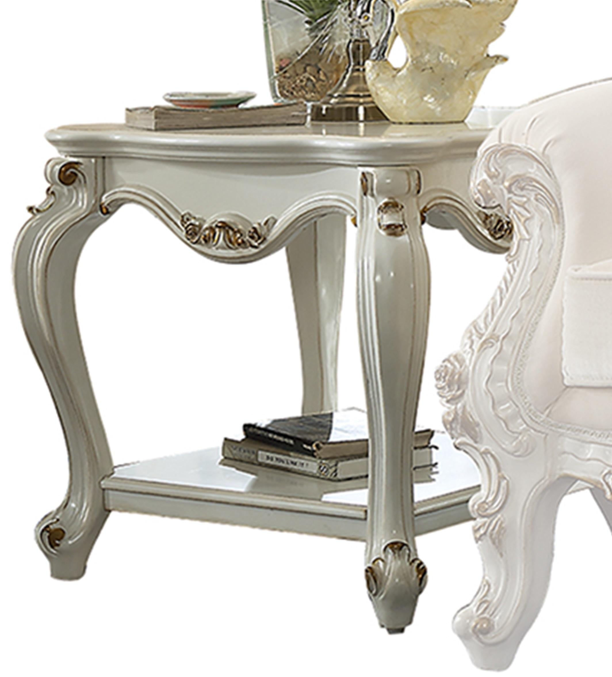 Picardy Antique Pearl End Table - Luxury Home Furniture (MI)