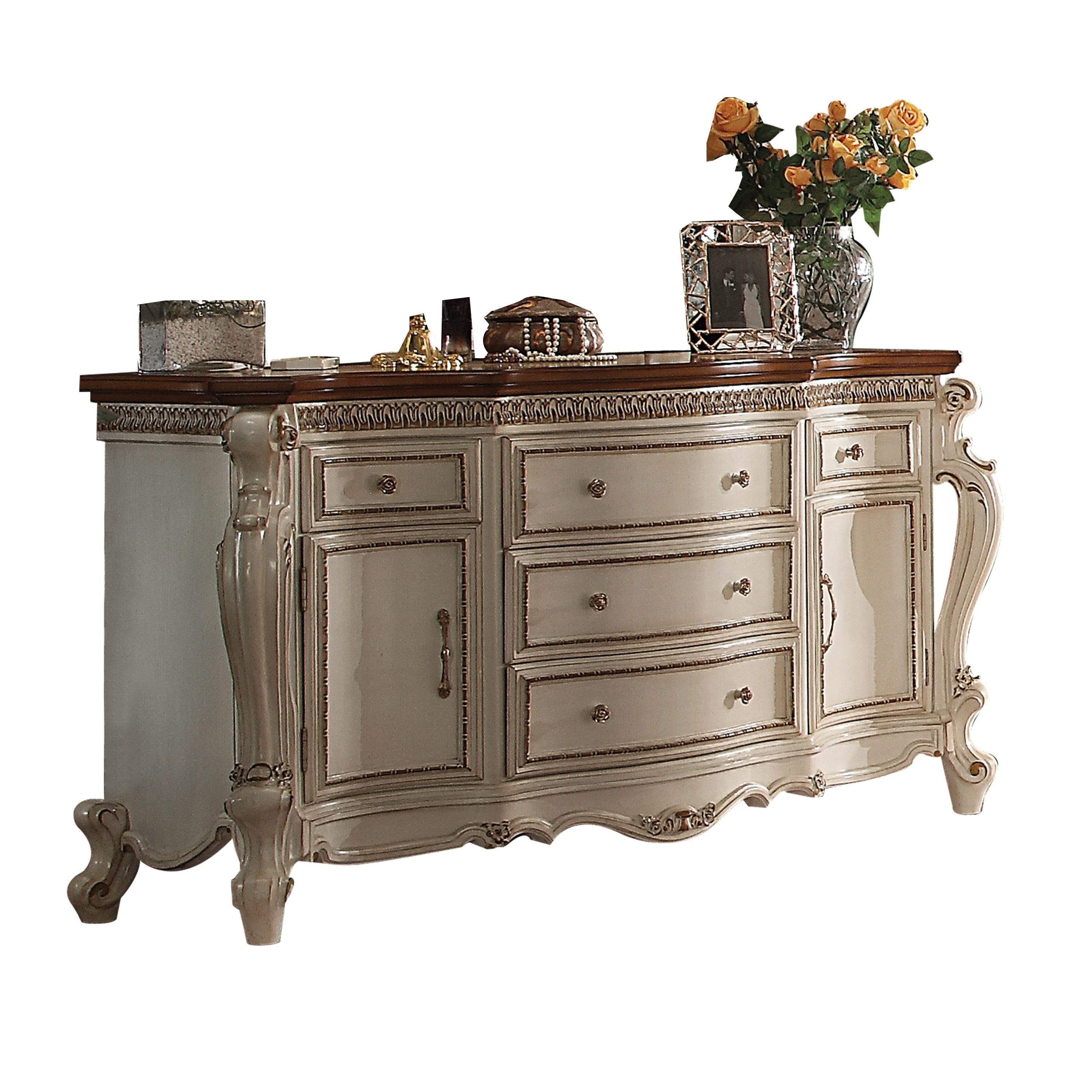Picardy Antique Pearl & Cherry Oak Dresser - Luxury Home Furniture (MI)