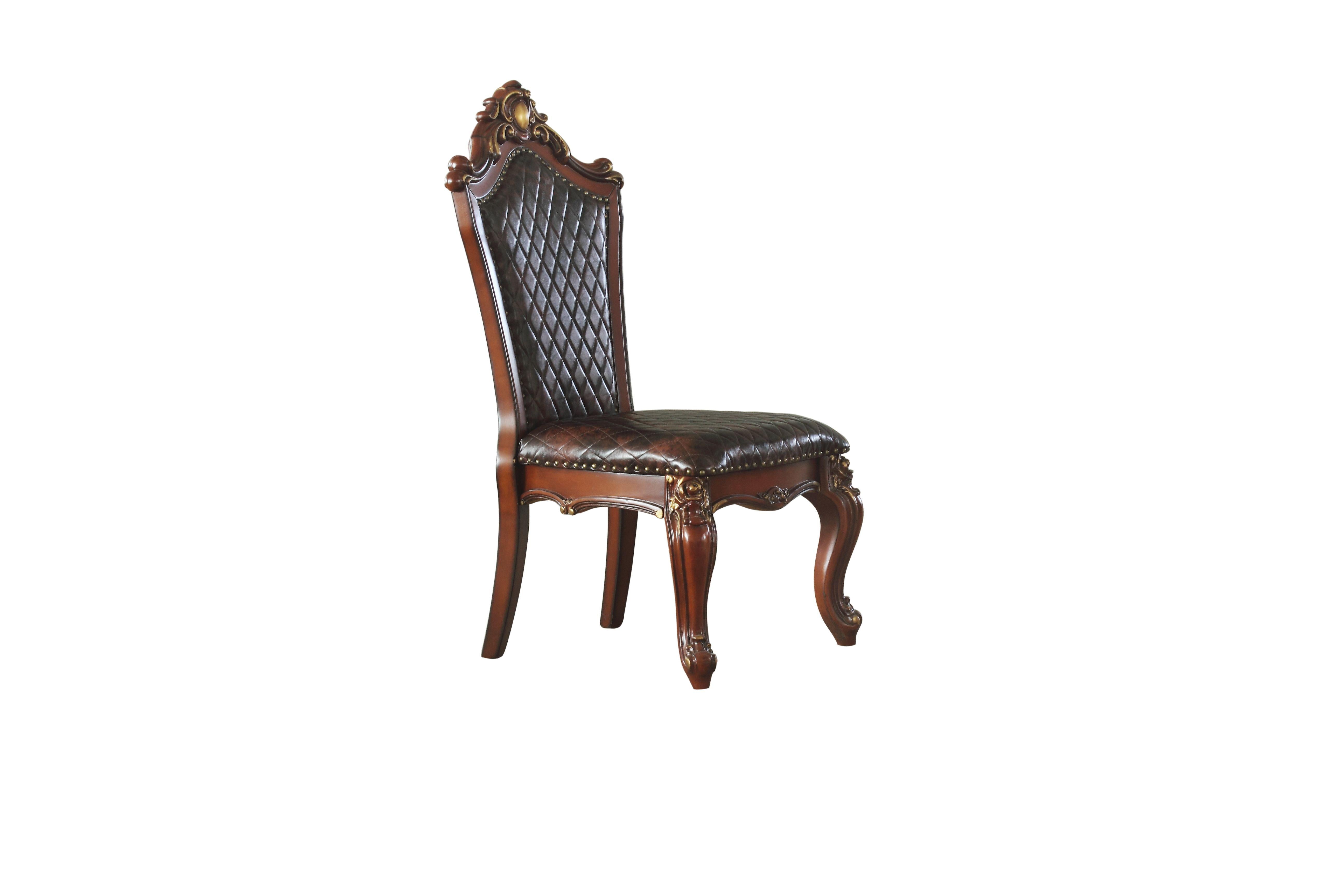 Picardy Cherry Oak & PU Side Chair - Luxury Home Furniture (MI)