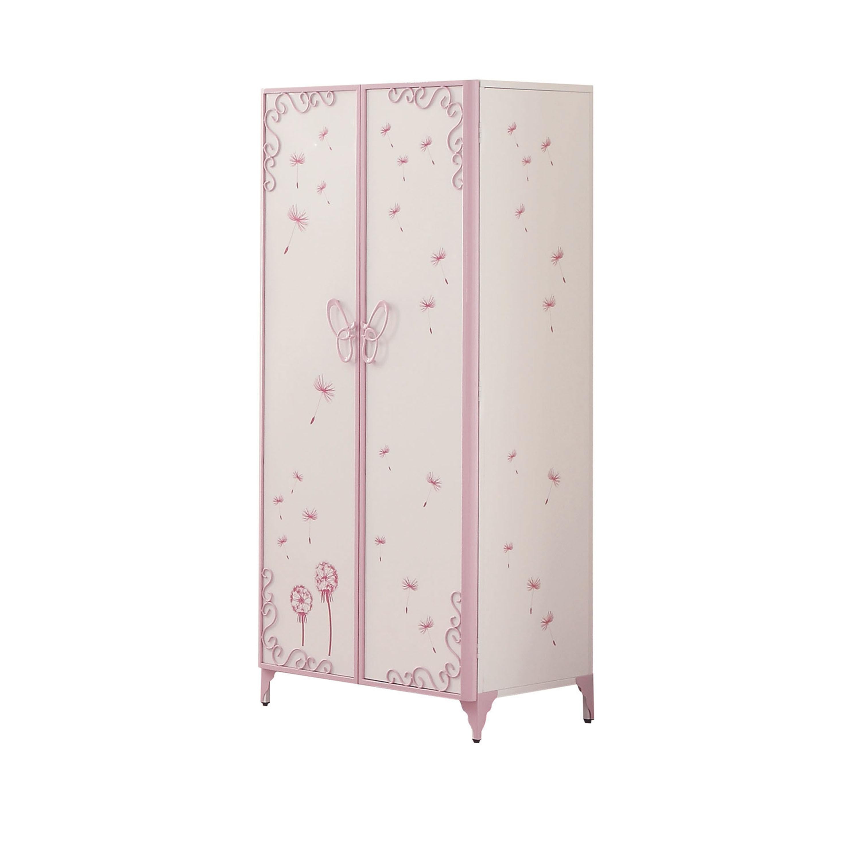 Priya II White & Light Purple Armoire - Luxury Home Furniture (MI)