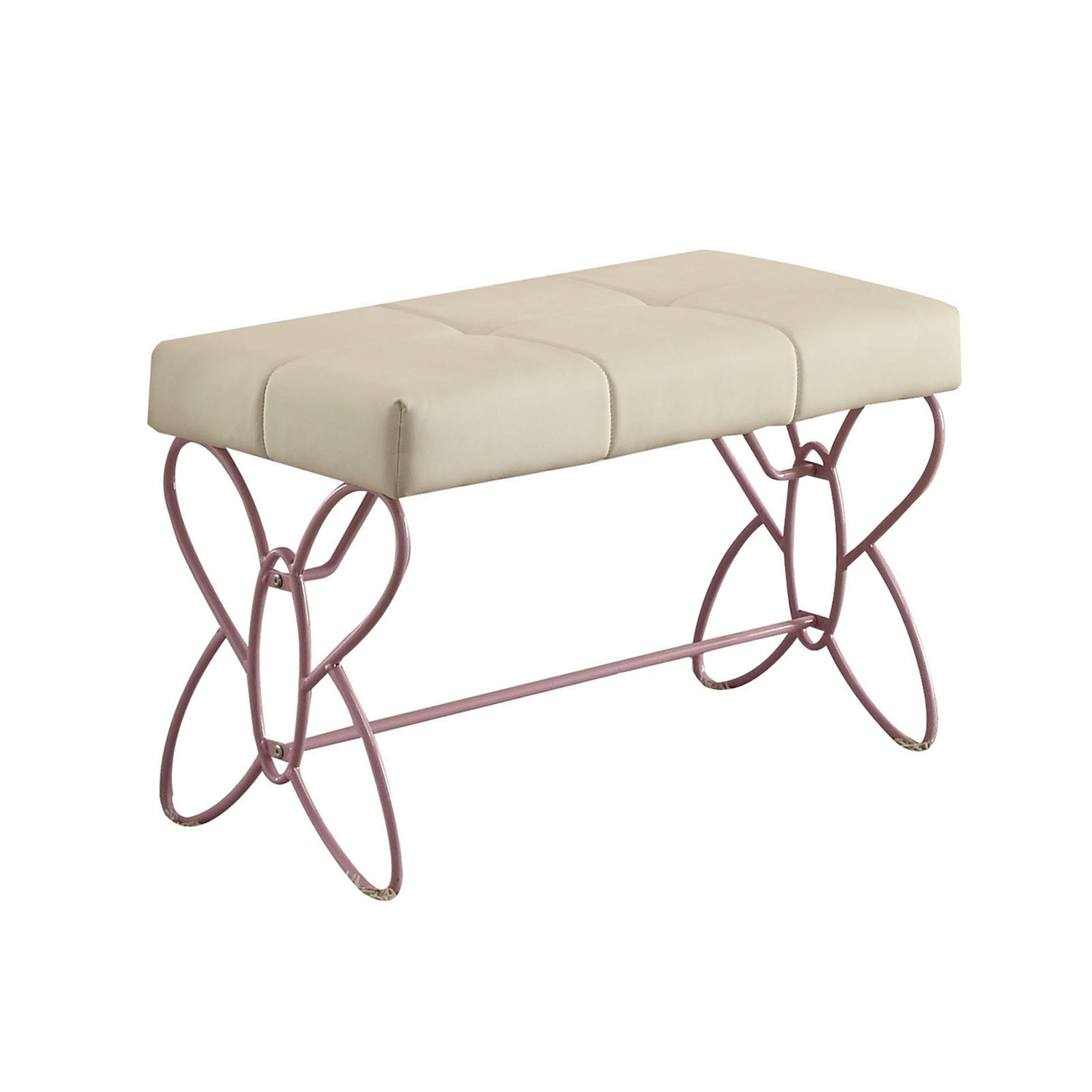Priya II White & Light Purple Bench - Luxury Home Furniture (MI)