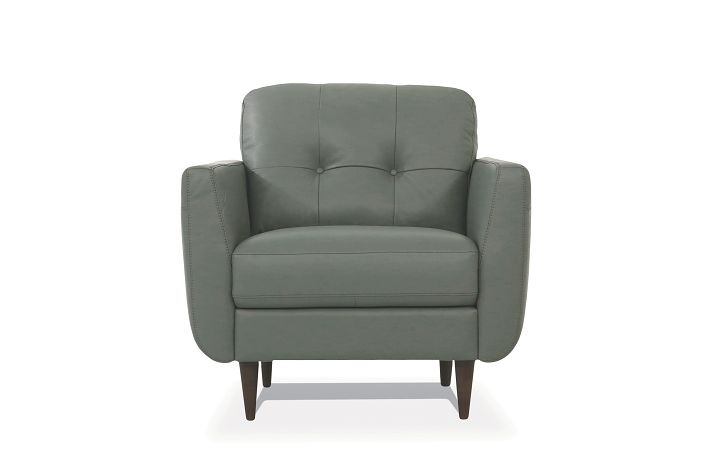 Radwan Pesto Green Leather Chair - Luxury Home Furniture (MI)