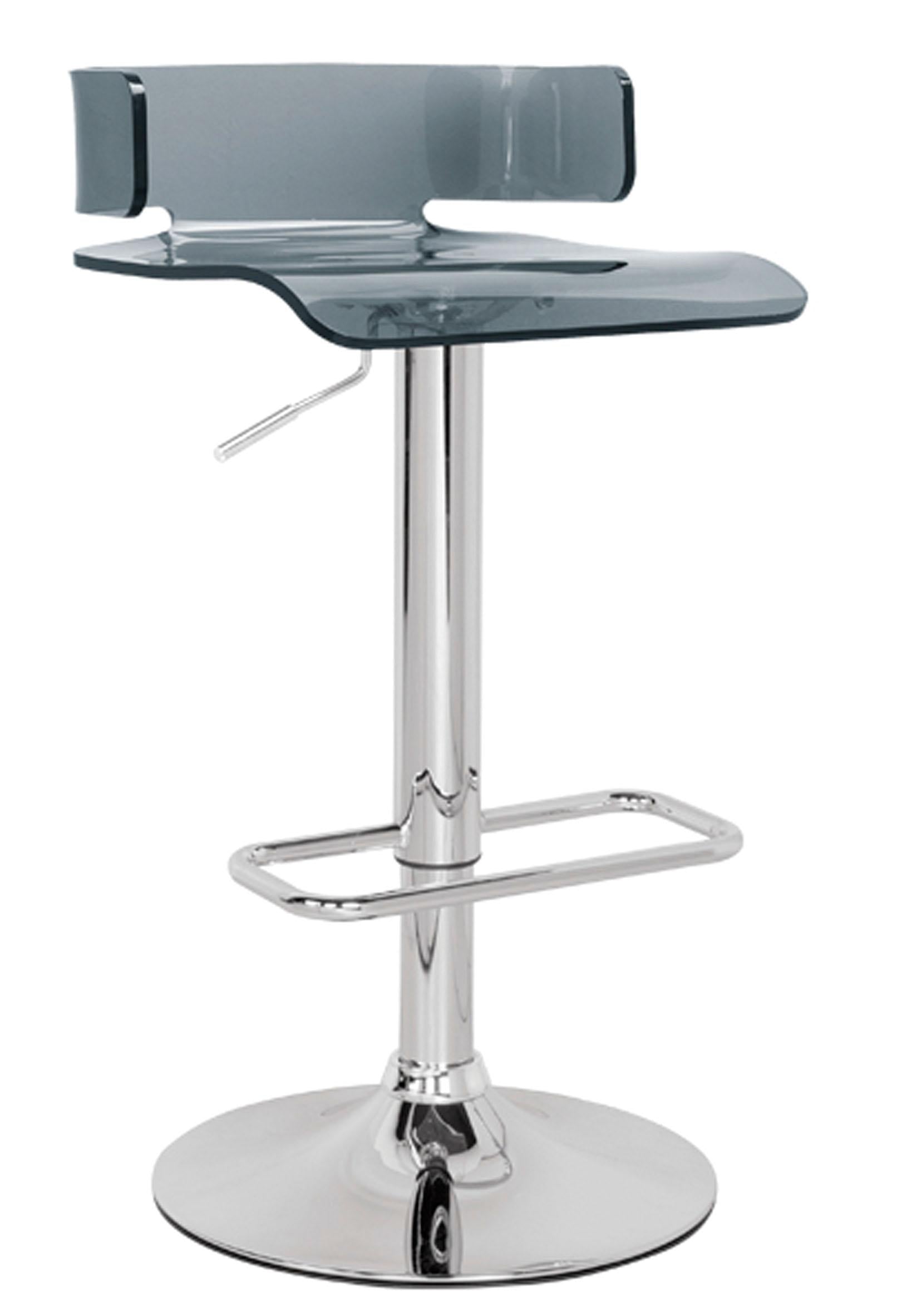 Rania Gray & Chrome Adjustable Stool (1Pc) - Luxury Home Furniture (MI)