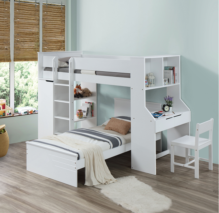Ragna White Twin Bed - Luxury Home Furniture (MI)