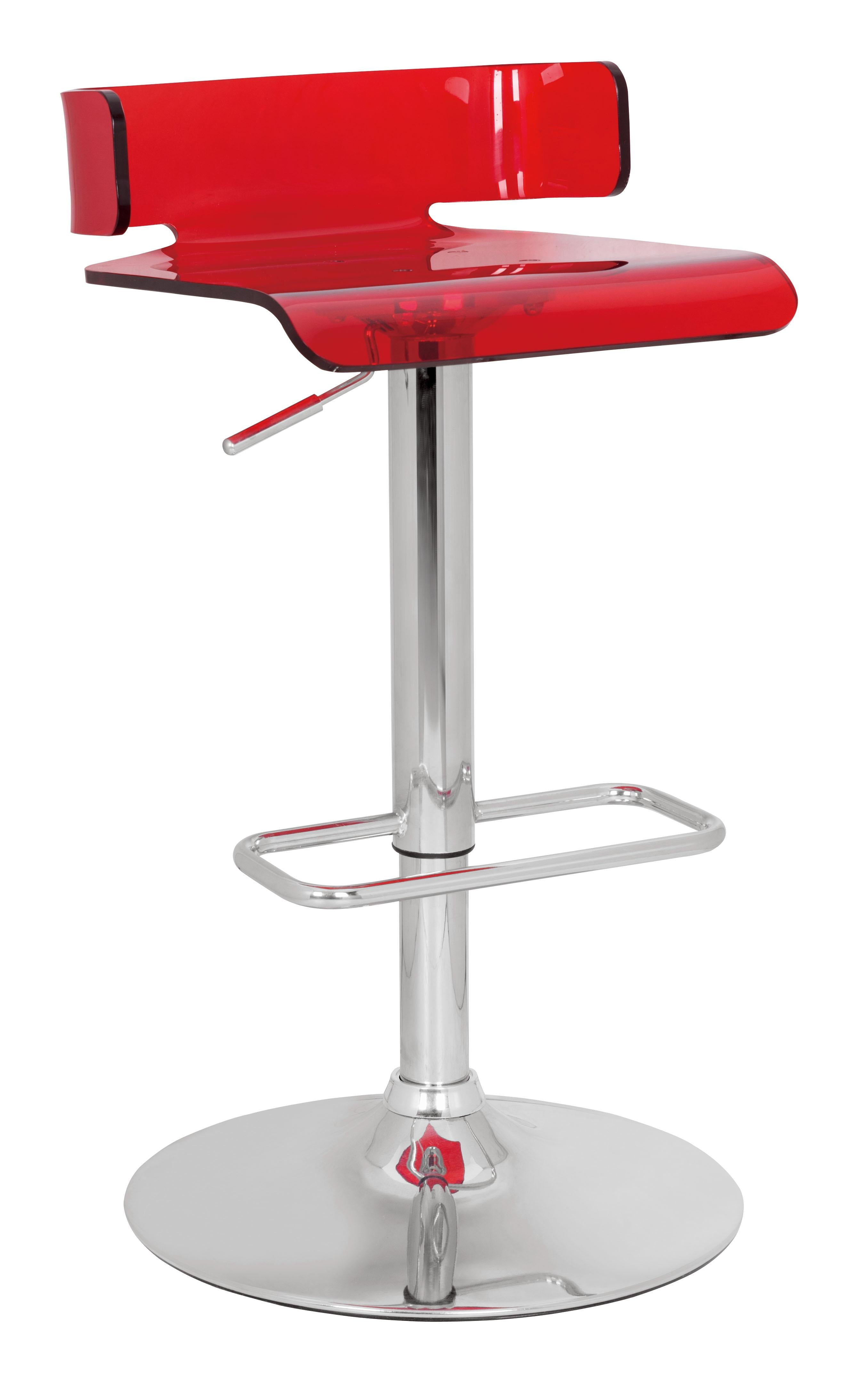 Rania Red & Chrome Adjustable Stool (1Pc) - Luxury Home Furniture (MI)