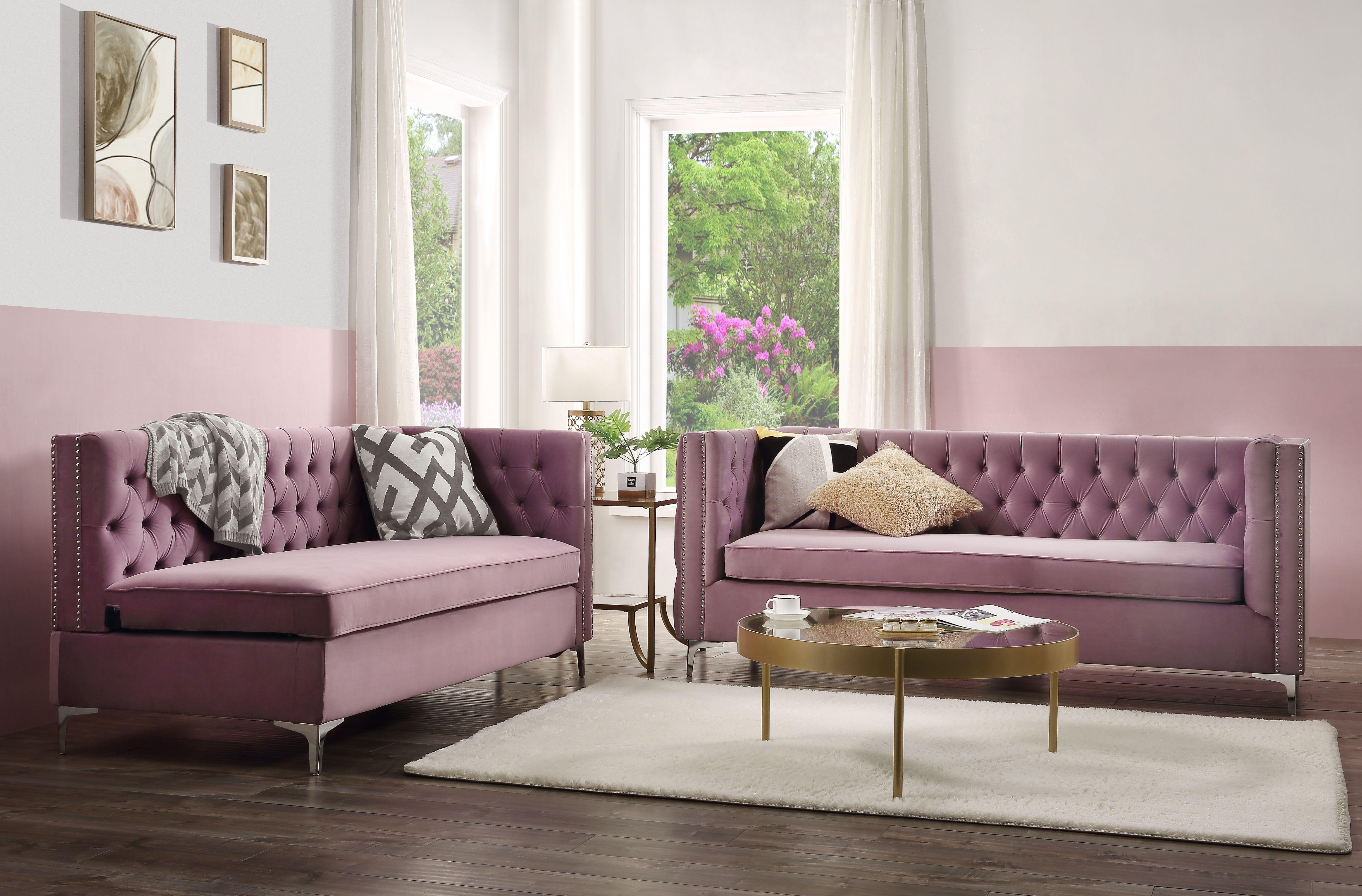 Rhett Purple Velvet Sectional Sofa - Luxury Home Furniture (MI)