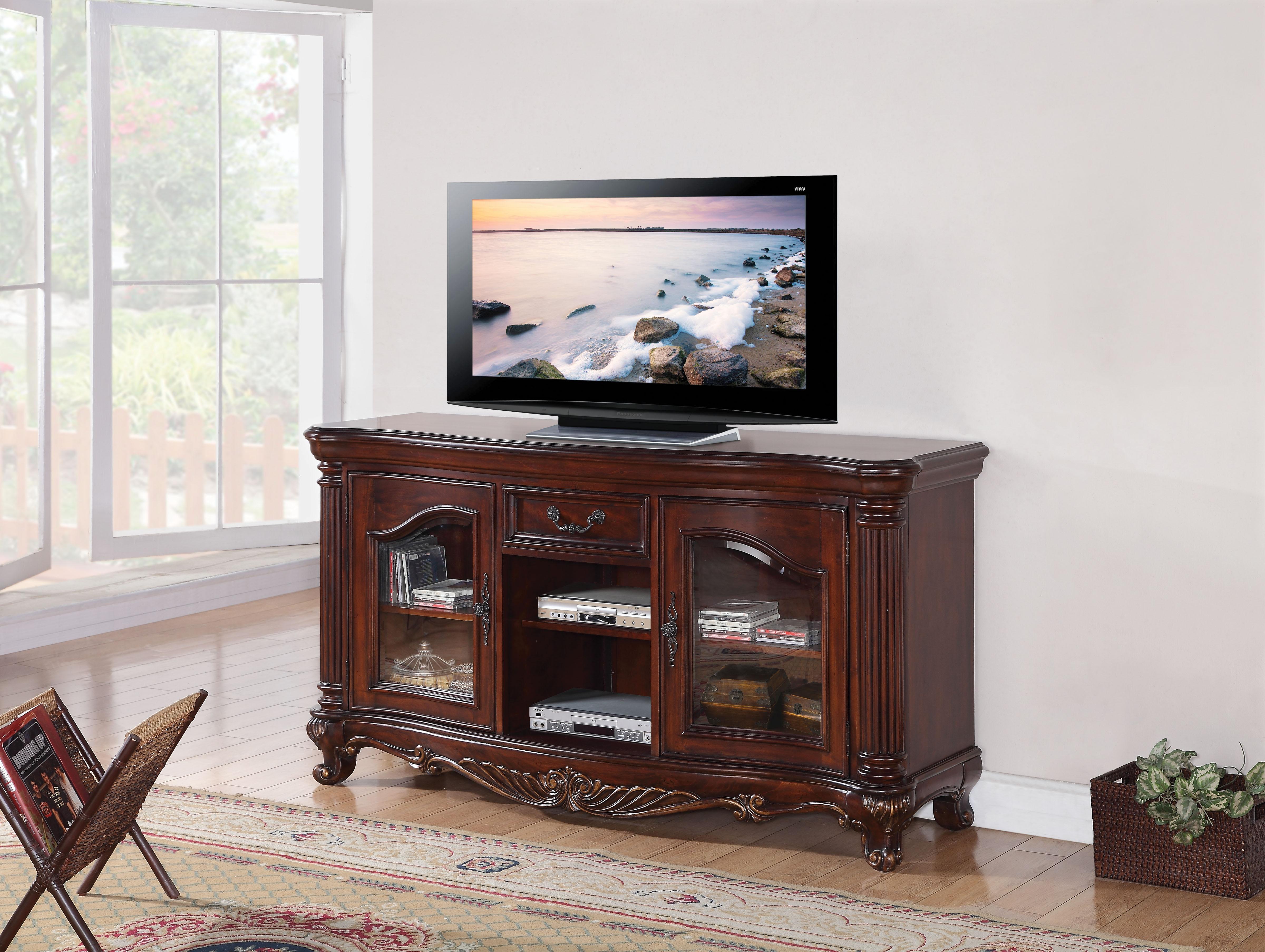 Remington Brown Cherry TV Stand - Luxury Home Furniture (MI)