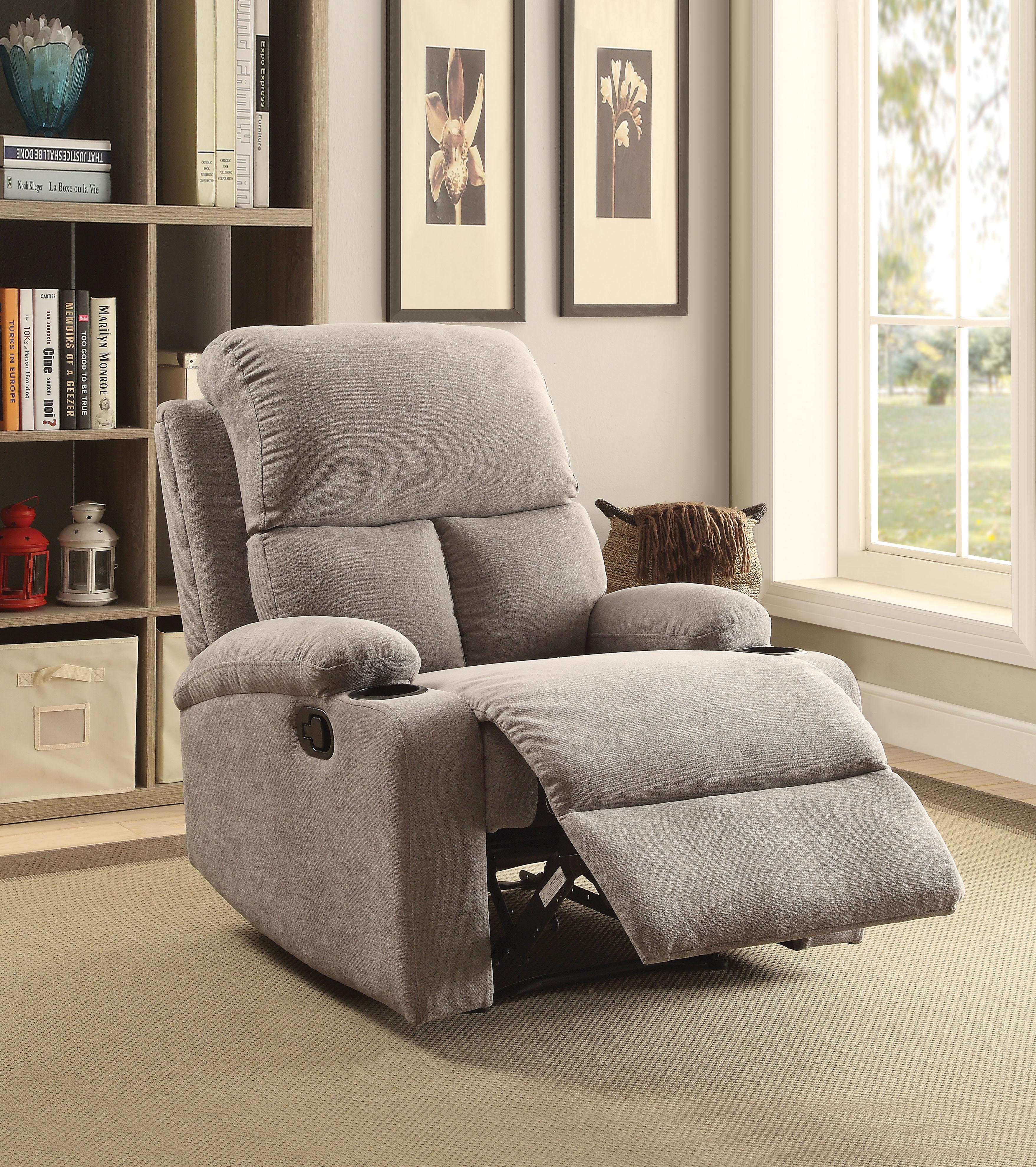 Rosia Gray Velvet Recliner (Motion) - Luxury Home Furniture (MI)