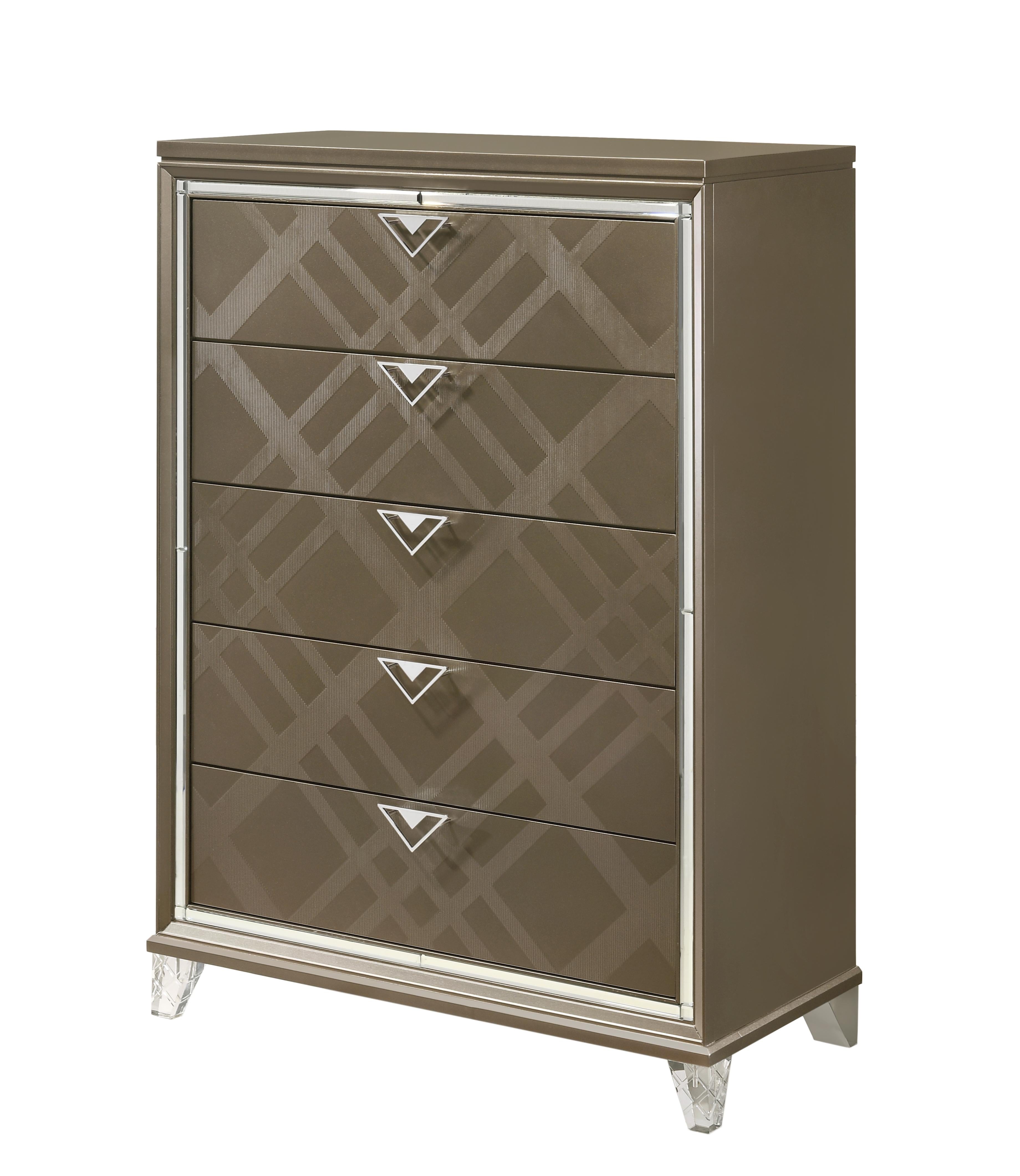 Skylar Dark Champagne Chest - Luxury Home Furniture (MI)