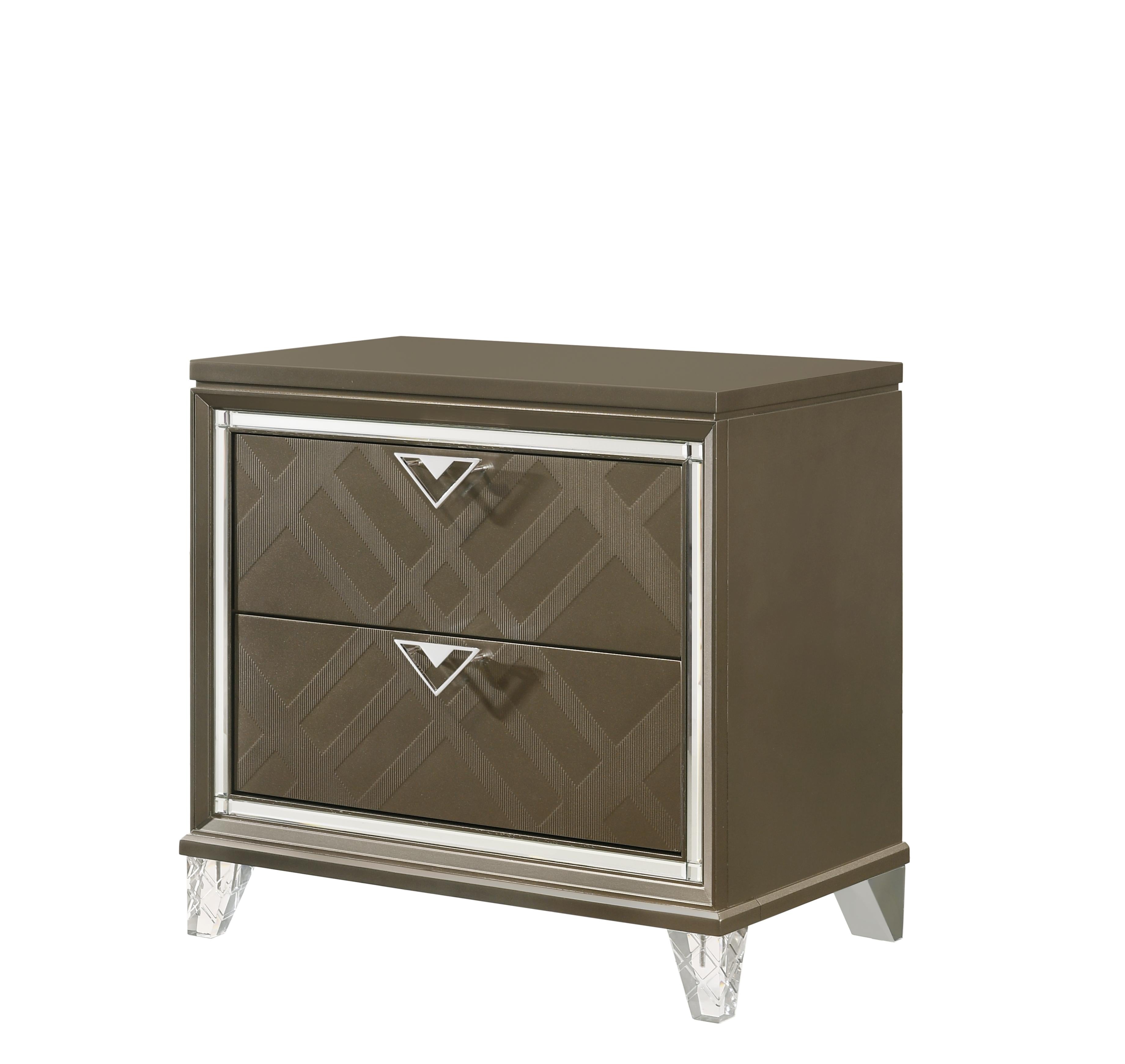 Skylar Dark Champagne Nightstand - Luxury Home Furniture (MI)