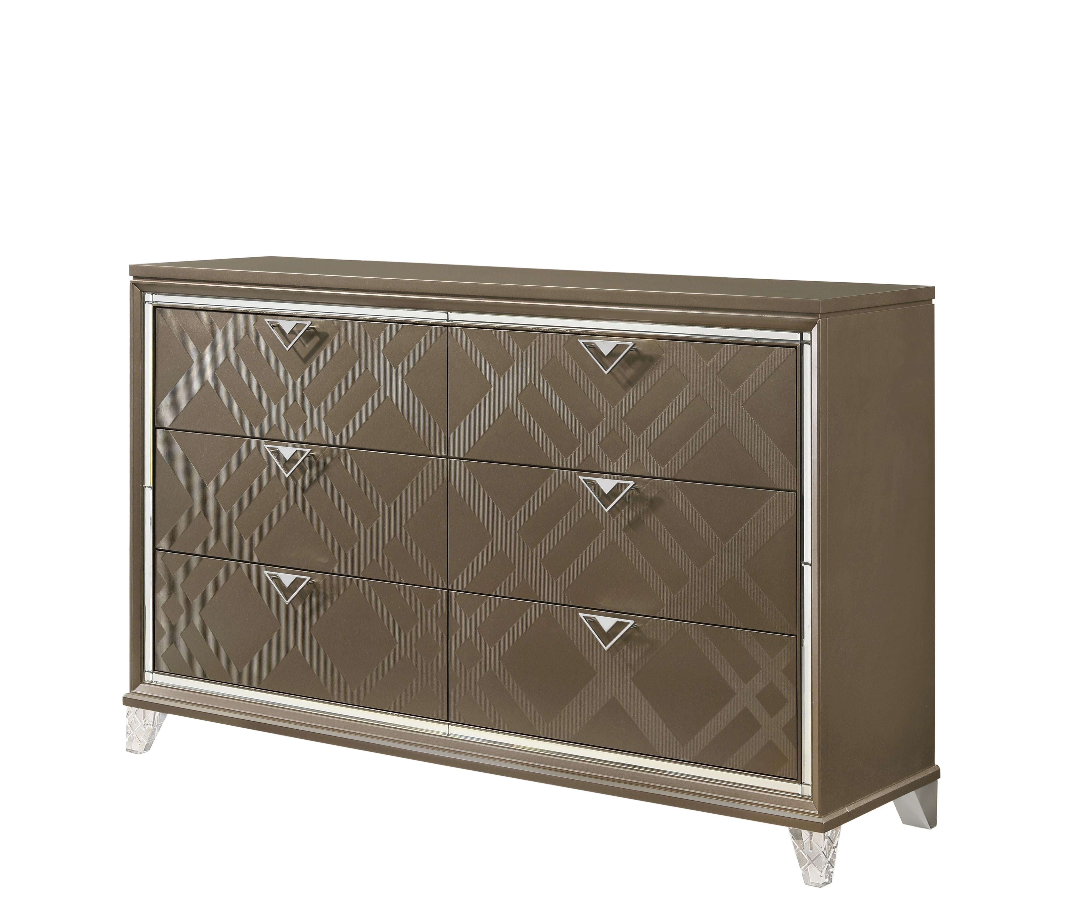 Skylar Dark Champagne Dresser - Luxury Home Furniture (MI)