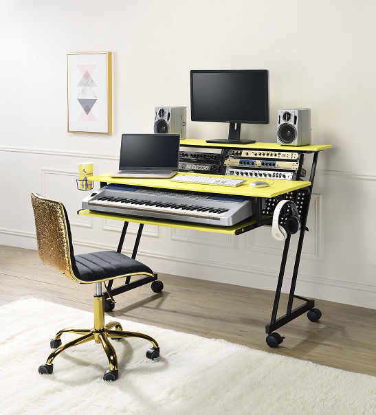 Suitor Yellow & Black Computer Desk - Luxury Home Furniture (MI)