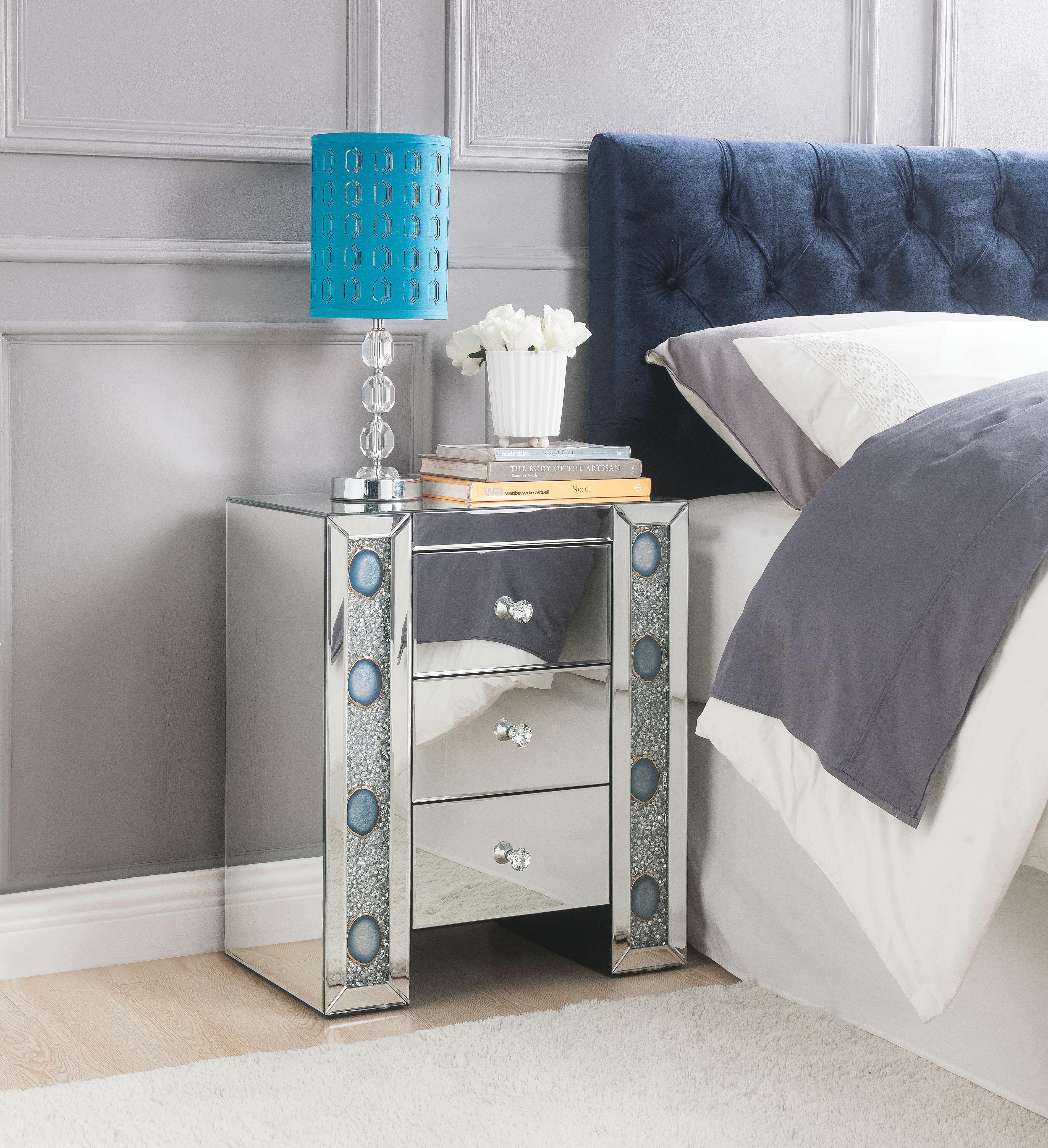 Sonia Mirrored & Faux Agate Accent Table - Luxury Home Furniture (MI)