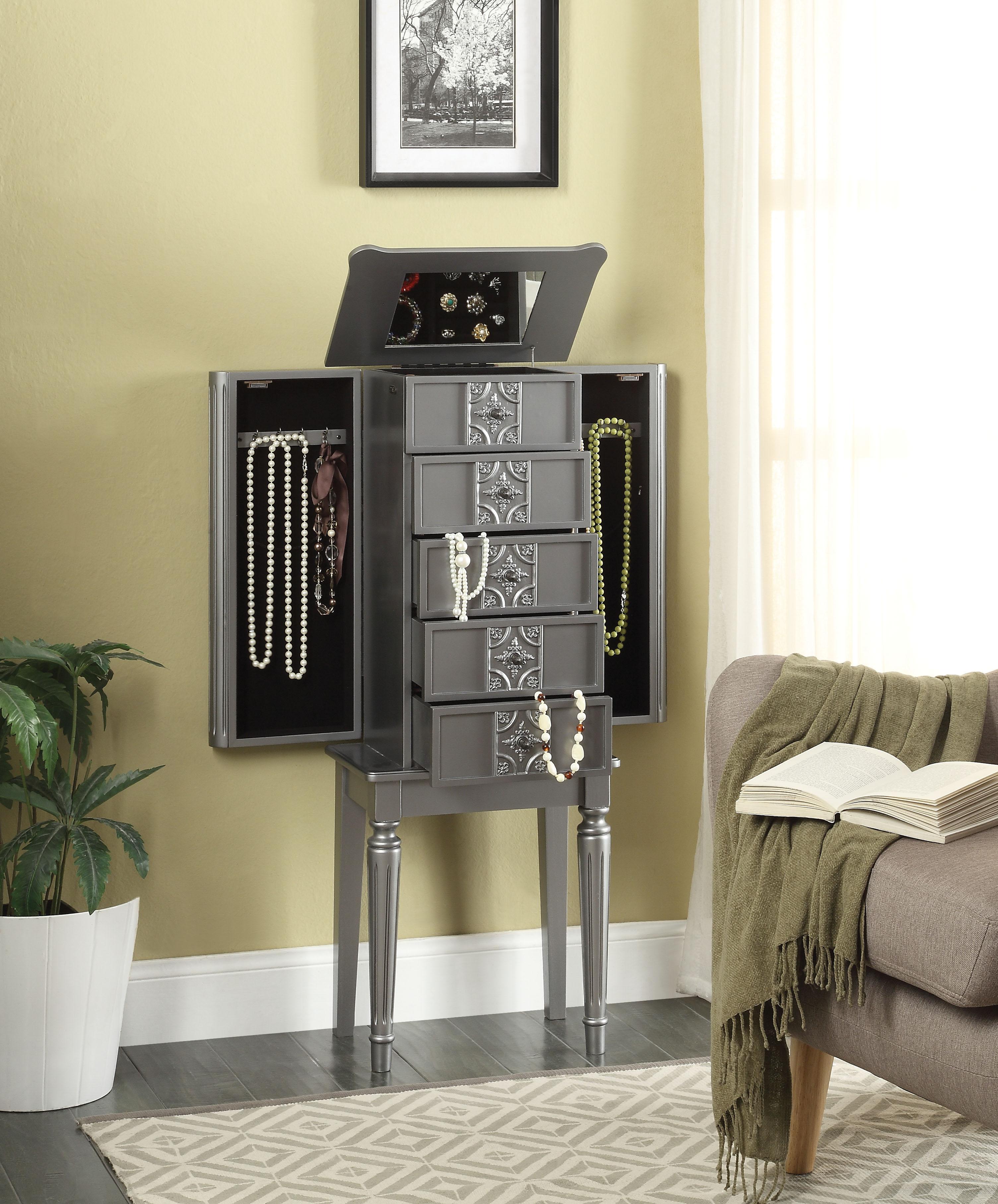 Tammy Silver Jewelry Armoire - Luxury Home Furniture (MI)