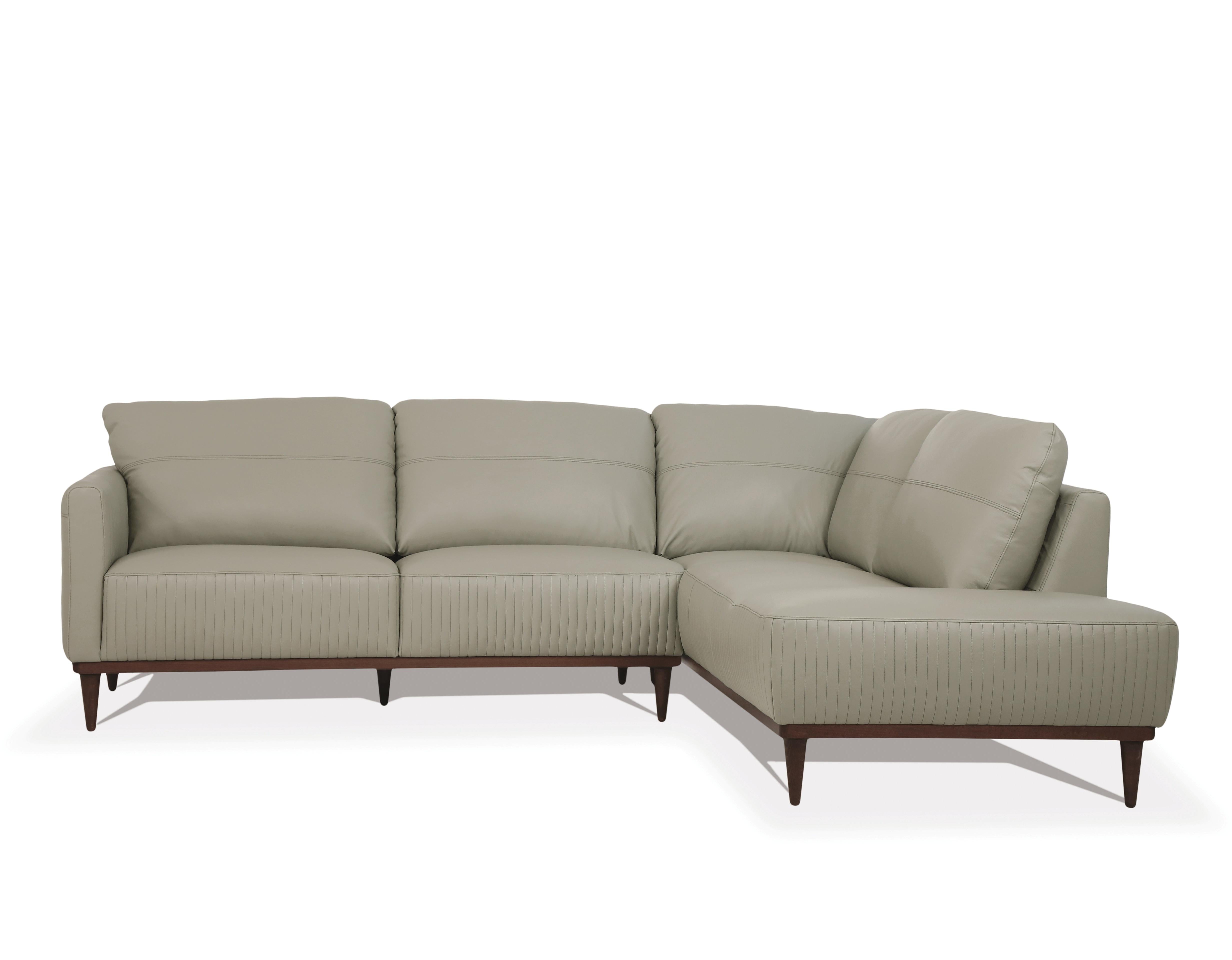 Tampa Airy Green Leather Sectional Sofa - Luxury Home Furniture (MI)
