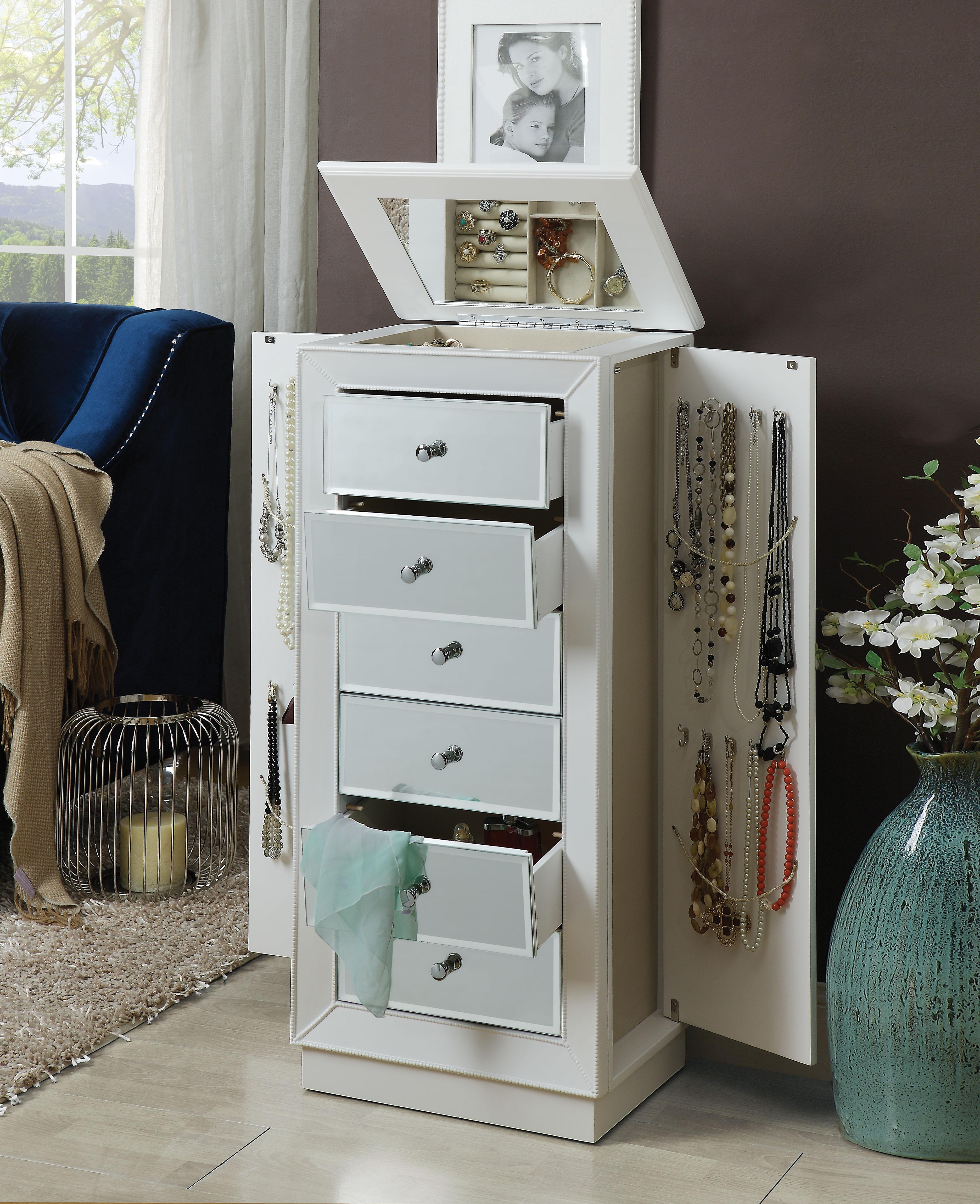 Talor White Jewelry Armoire - Luxury Home Furniture (MI)