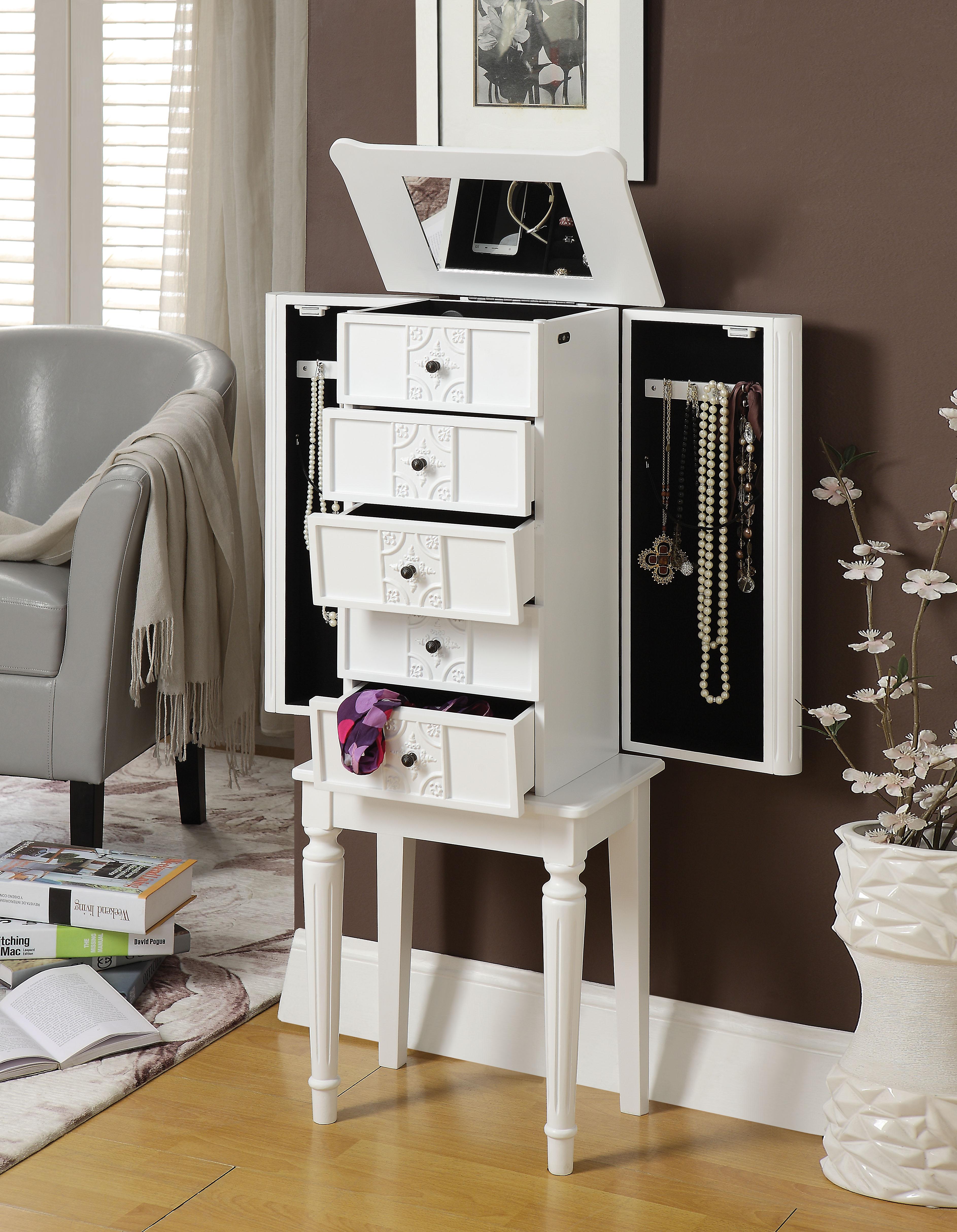 Tammy White Jewelry Armoire - Luxury Home Furniture (MI)