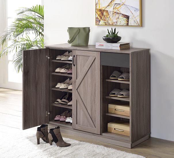 Toski Rustic Gray Oak Cabinet - Luxury Home Furniture (MI)