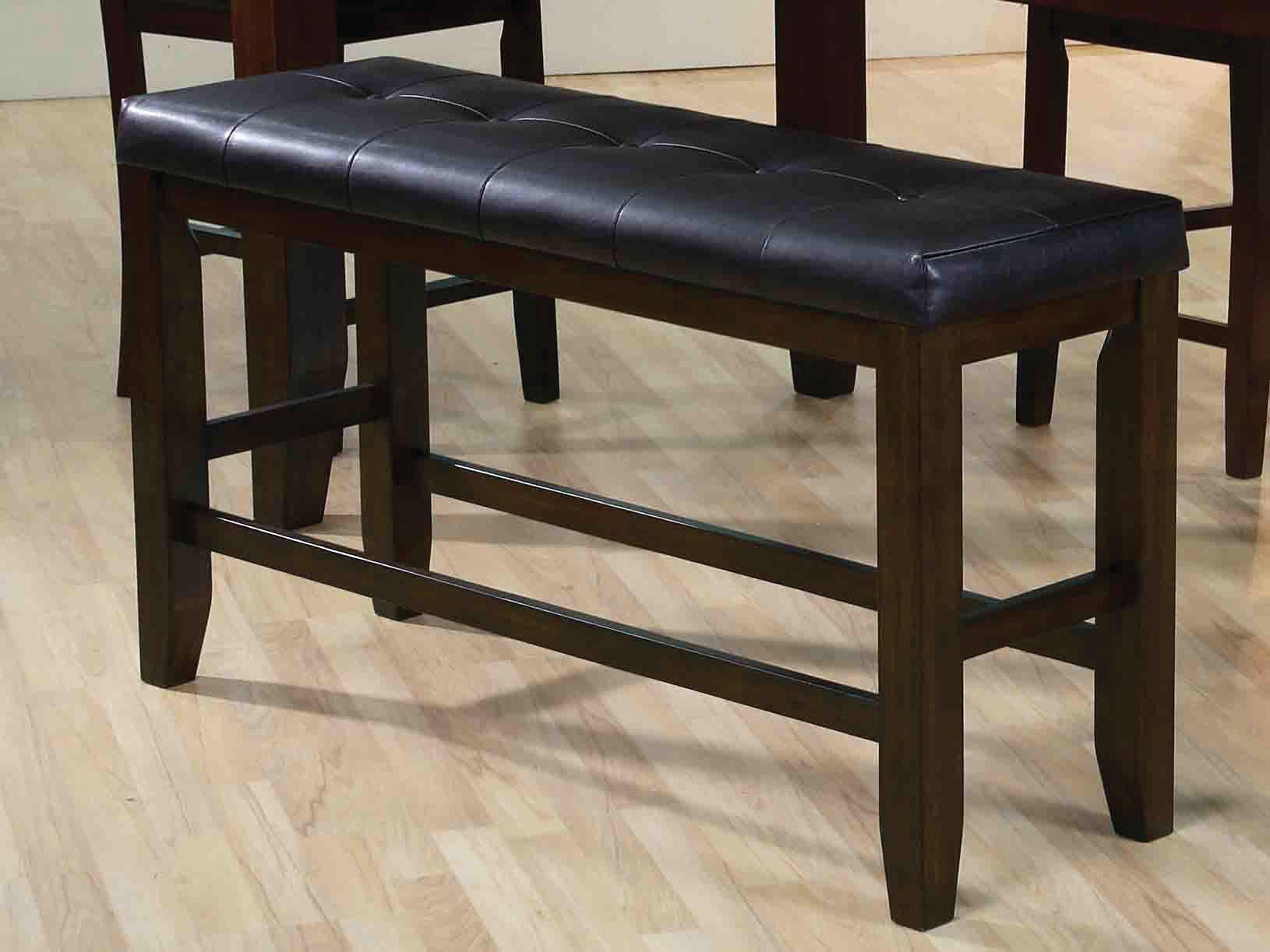 Urbana Black PU & Espresso Counter Height Bench - Luxury Home Furniture (MI)