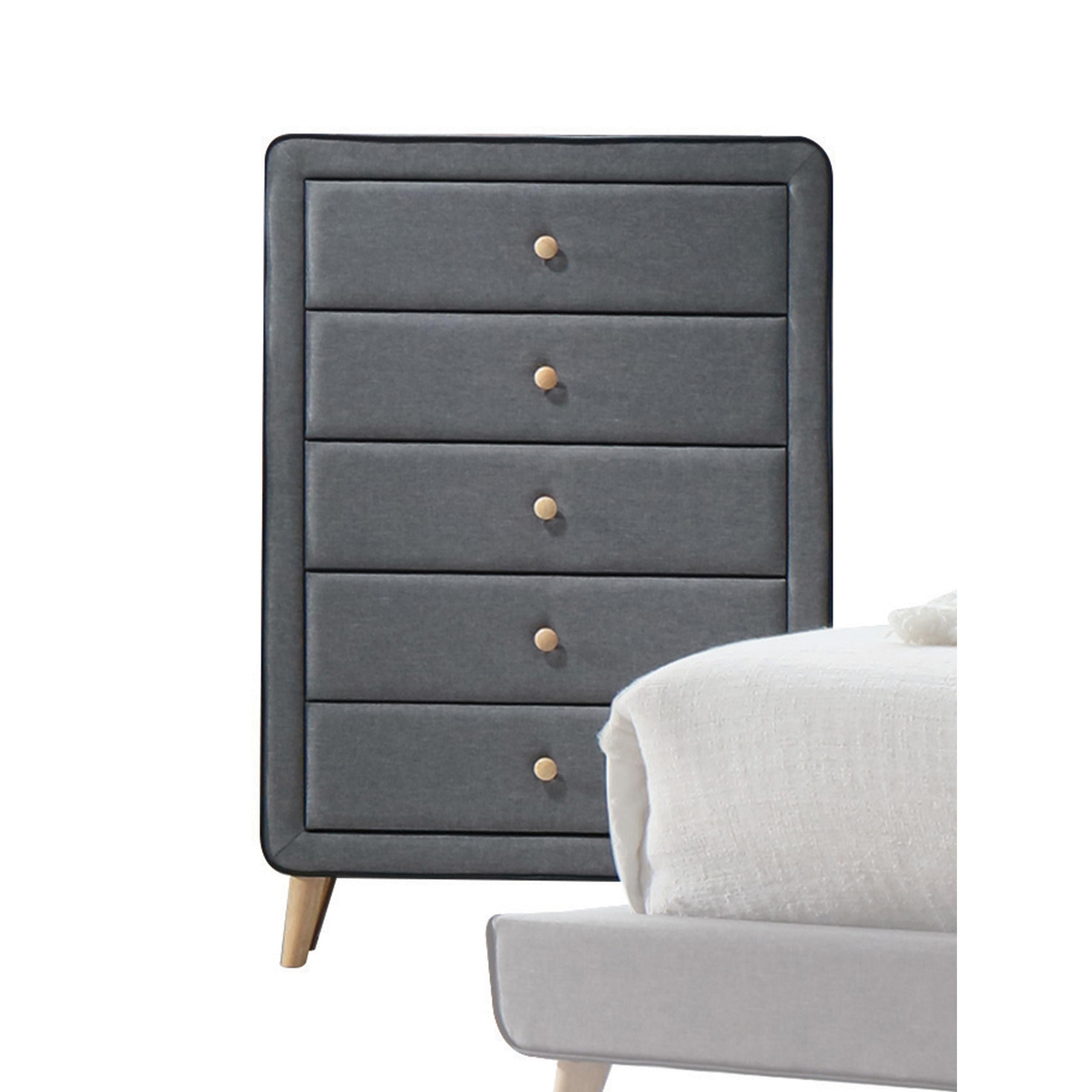 Valda Light Gray Fabric Chest - Luxury Home Furniture (MI)