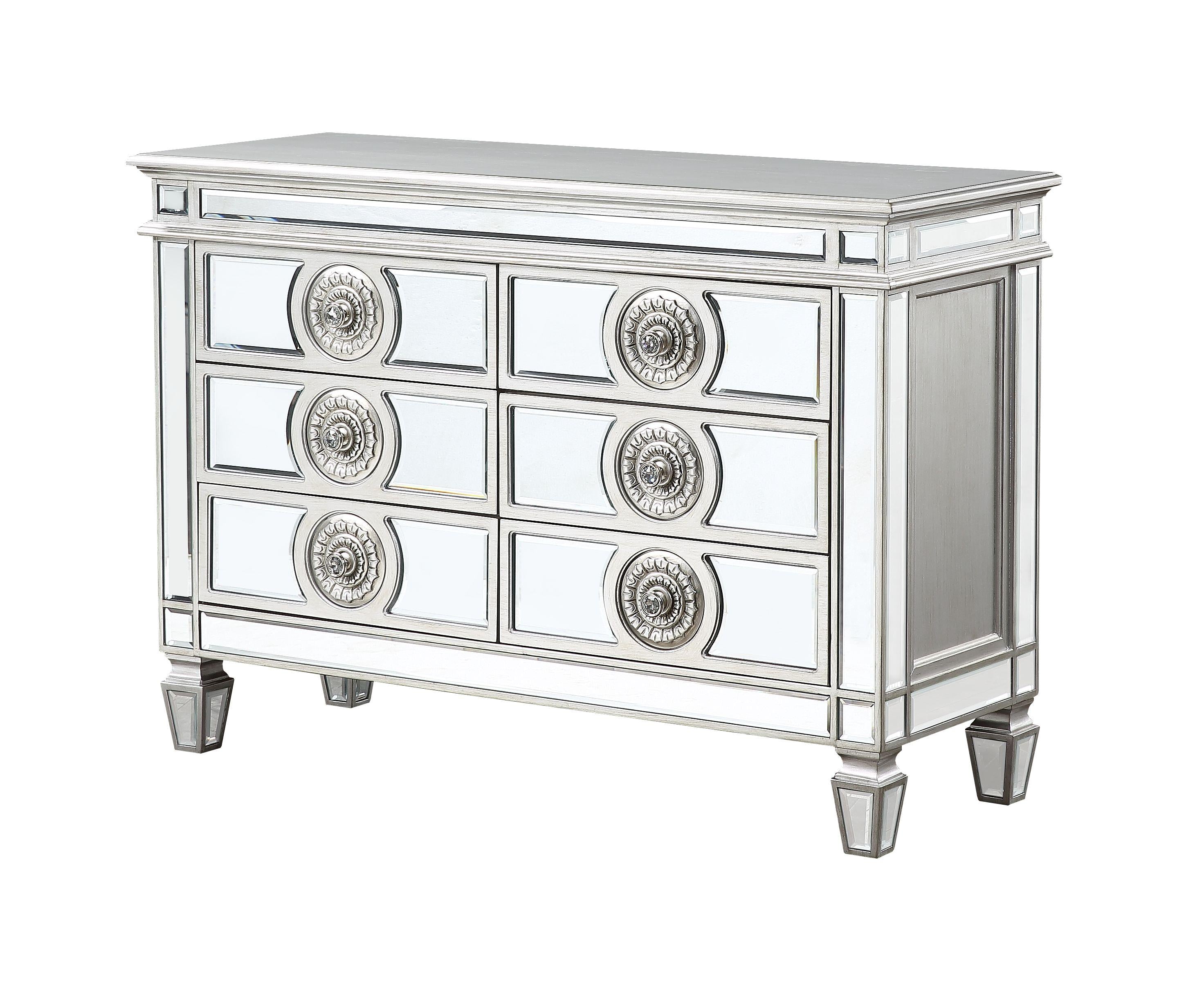 Varian Mirrored & Antique Platinum Server - Luxury Home Furniture (MI)