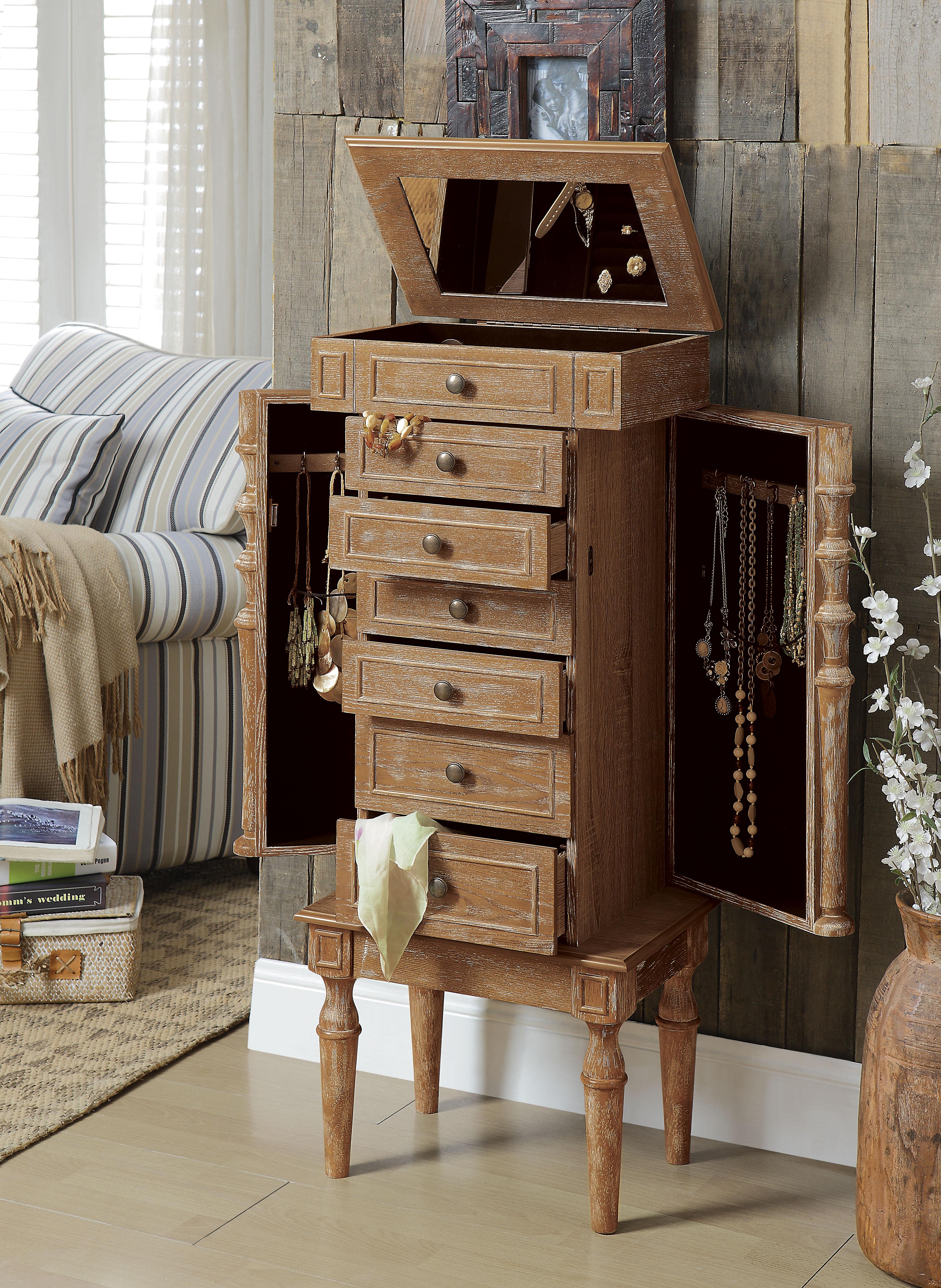 Taline Weathered Oak Jewelry Armoire - Luxury Home Furniture (MI)
