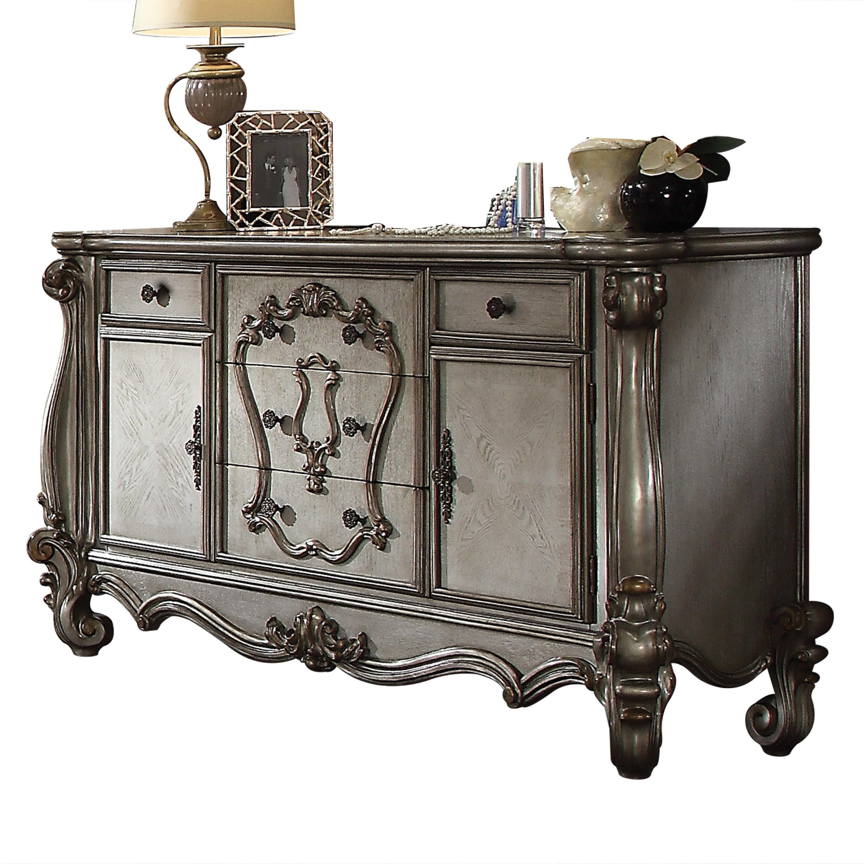 Versailles Antique Platinum Dresser - Luxury Home Furniture (MI)