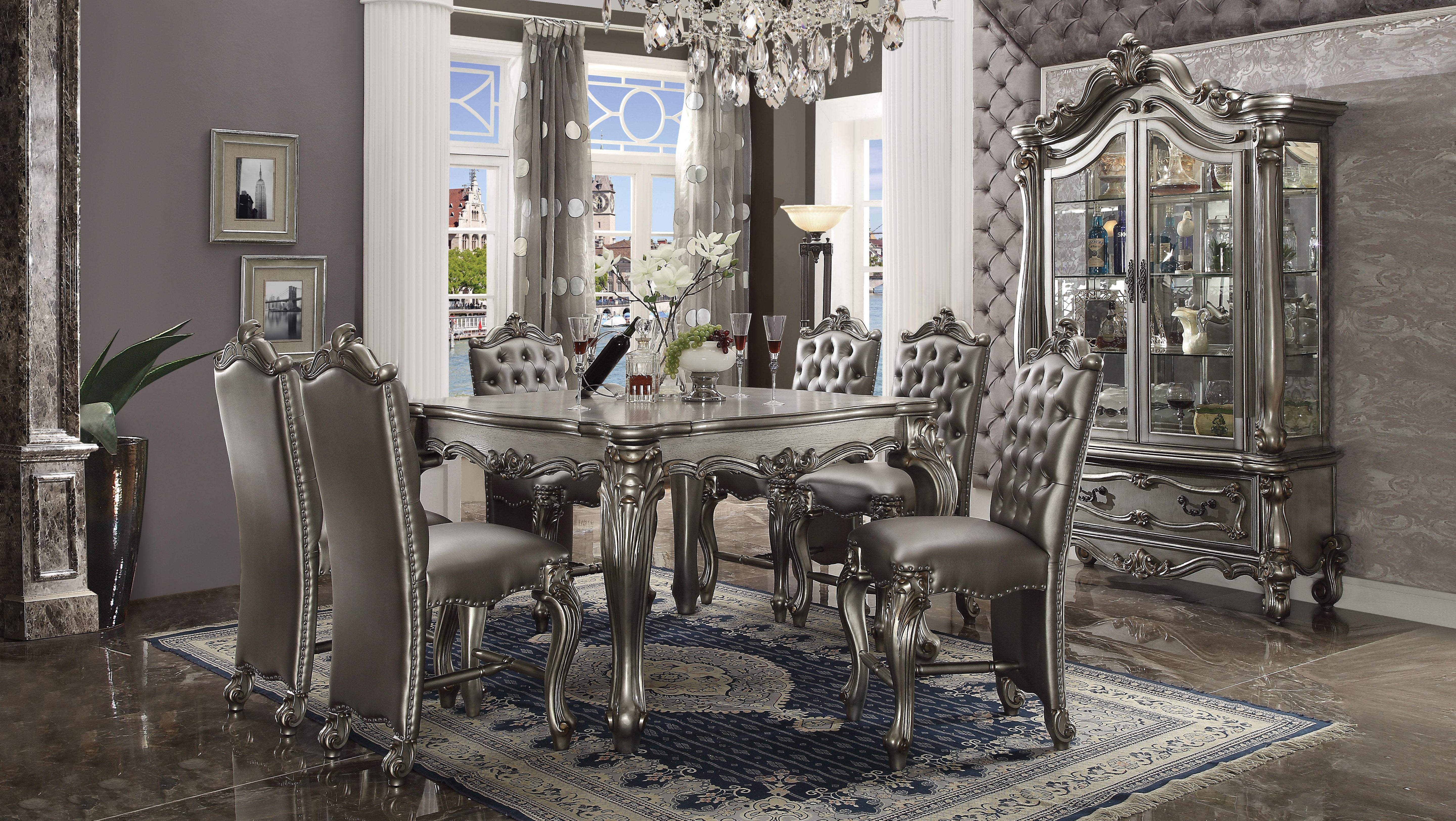 Versailles Antique Platinum Counter Height Table - Luxury Home Furniture (MI)