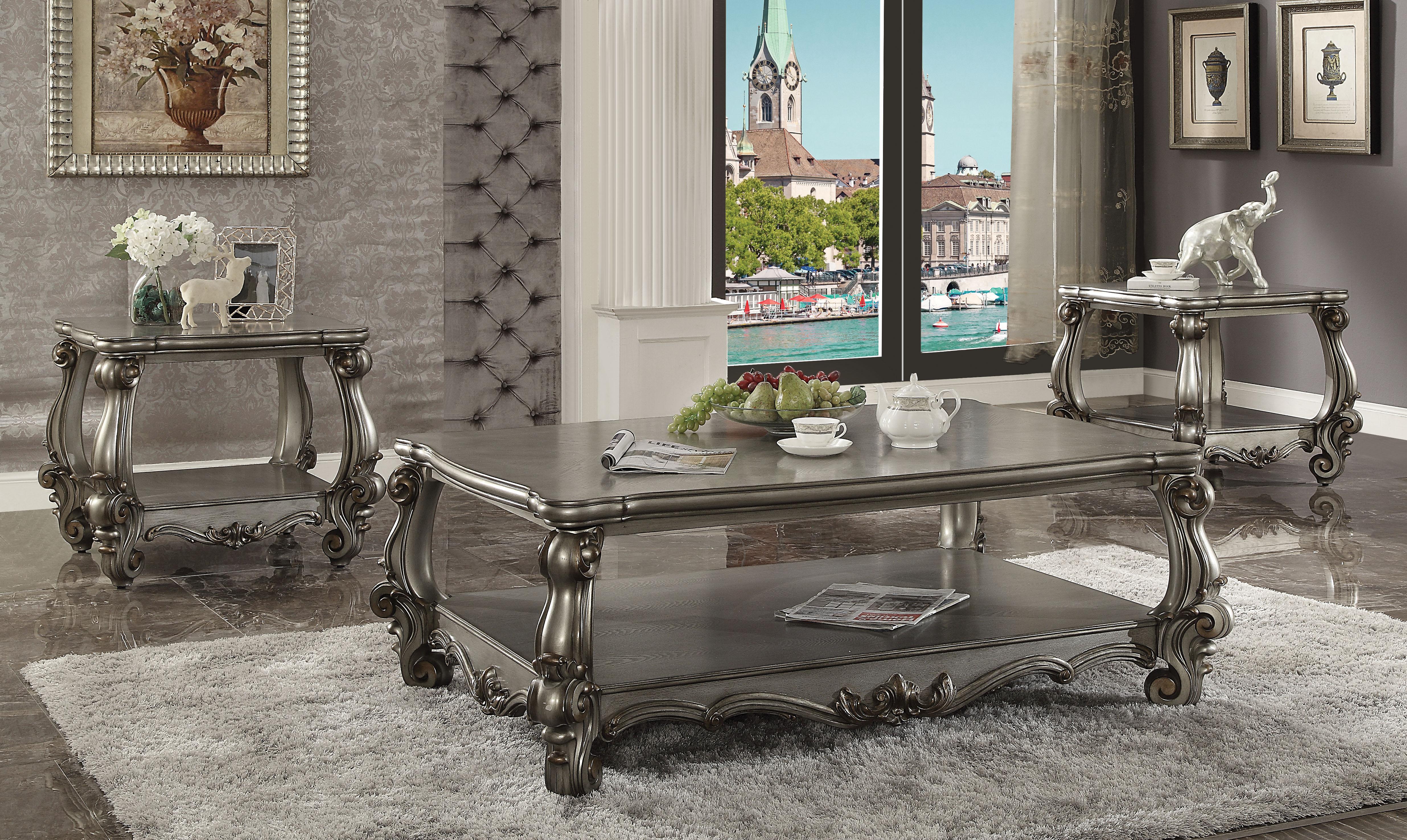 Versailles Antique Platinum Coffee Table - Luxury Home Furniture (MI)
