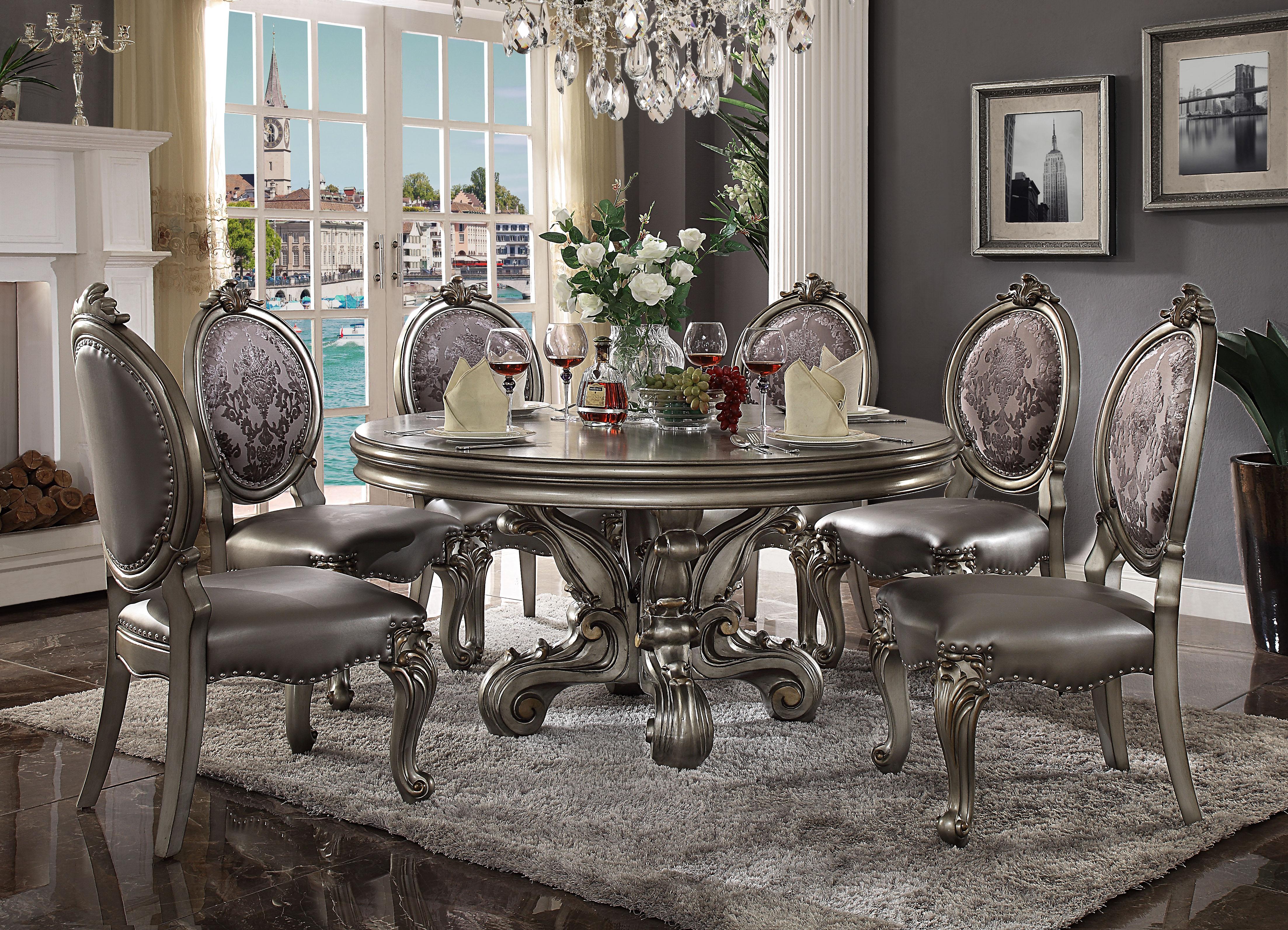 Versailles Antique Platinum Dining Table - Luxury Home Furniture (MI)