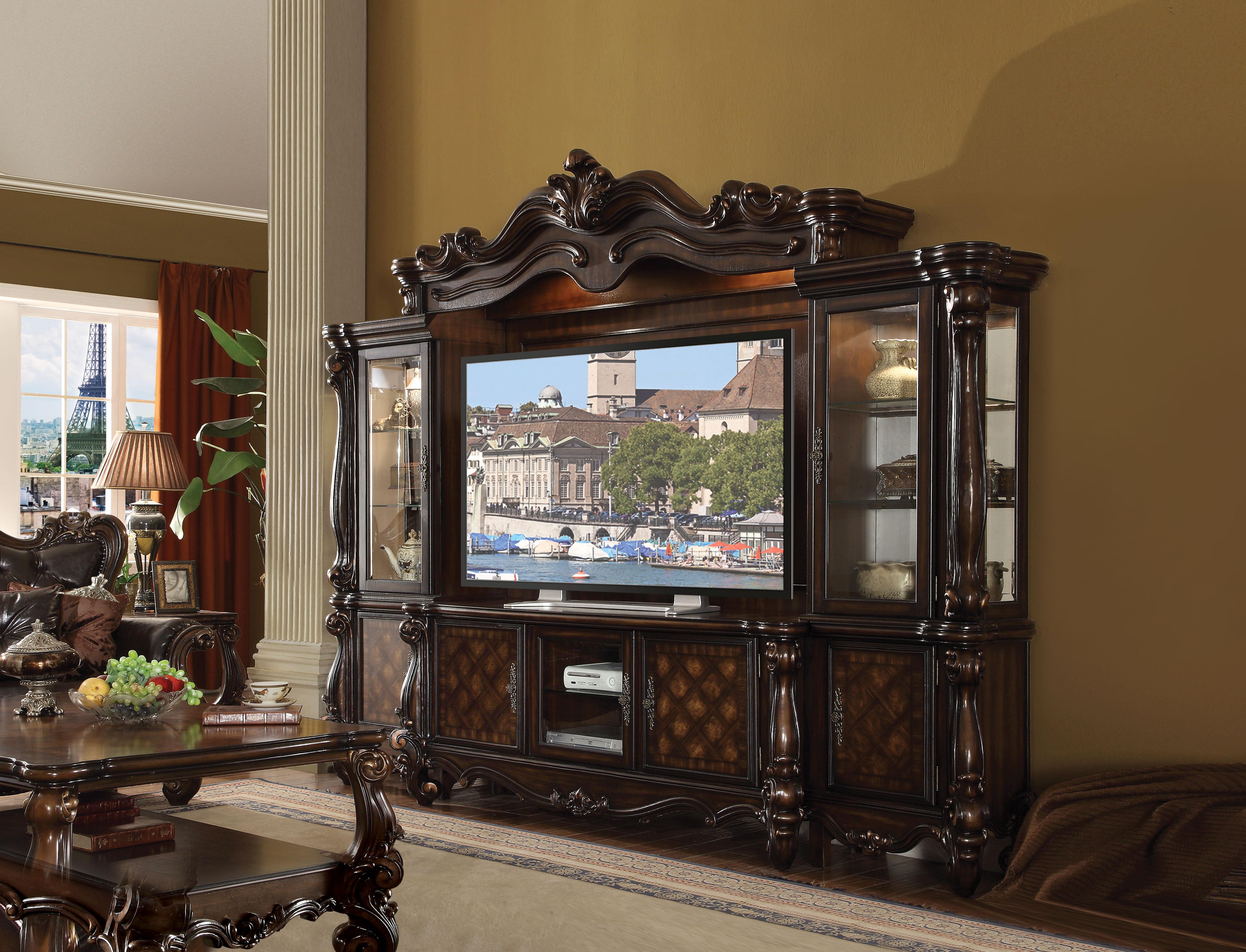 Versailles Cherry Oak Entertainment Center (Side Piers & Bridge) - Luxury Home Furniture (MI)