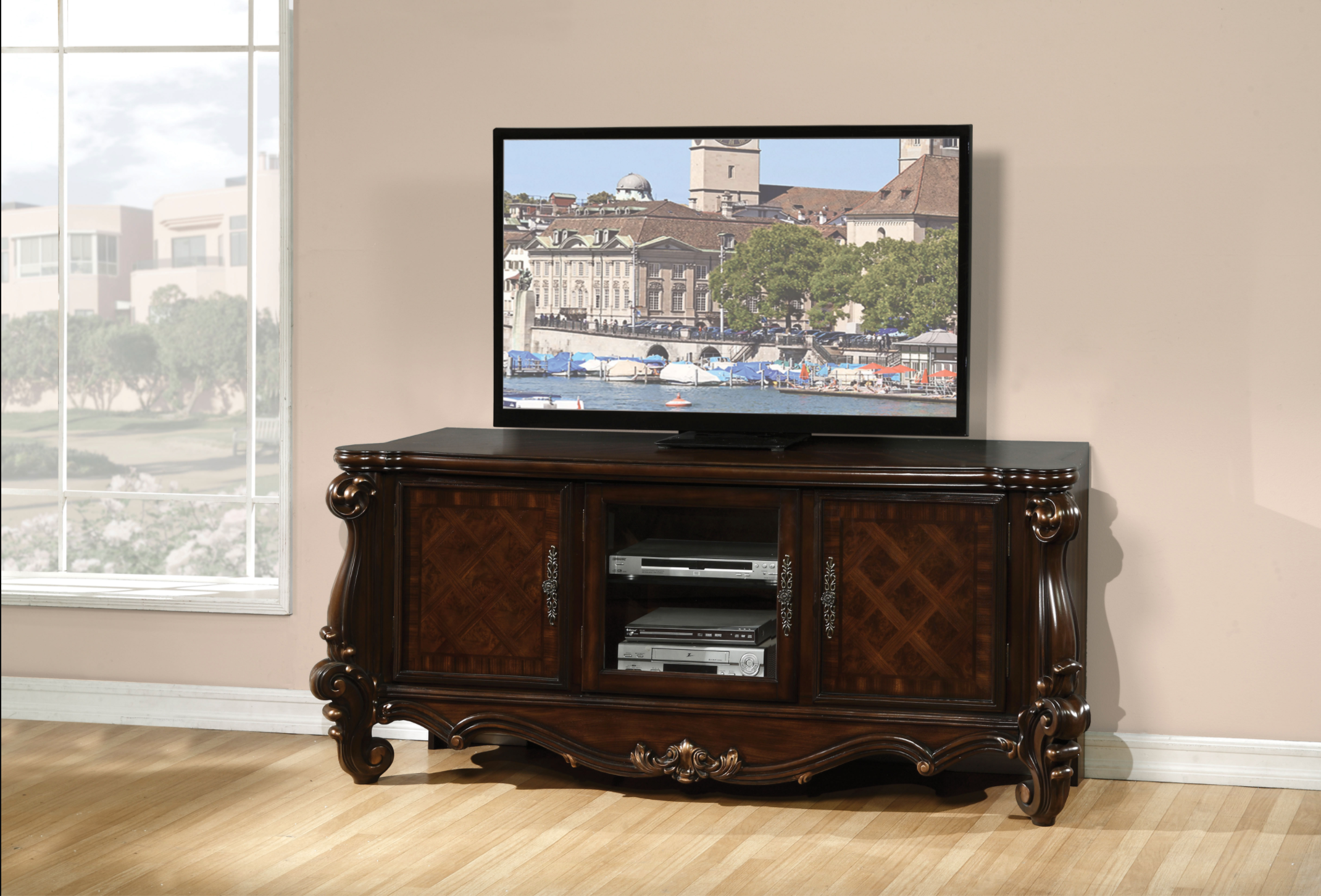 Versailles Cherry Oak TV Stand - Luxury Home Furniture (MI)