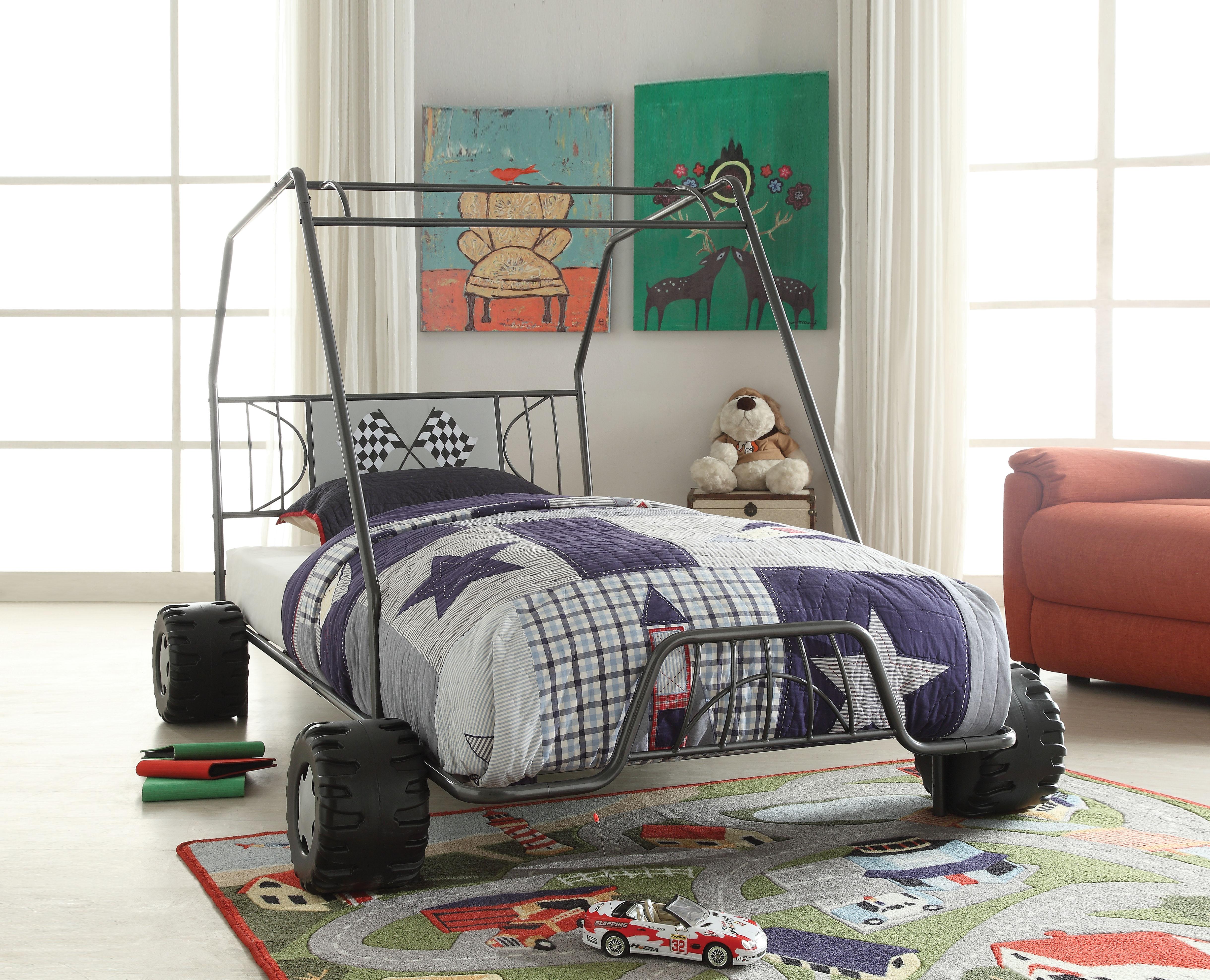 Xander Gunmetal Go Kart Twin Bed - Luxury Home Furniture (MI)